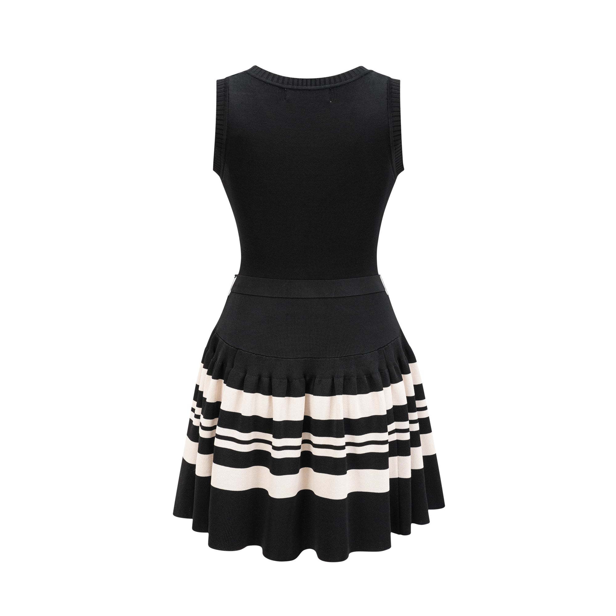 Clothilde striped-pattern pleated mini dress