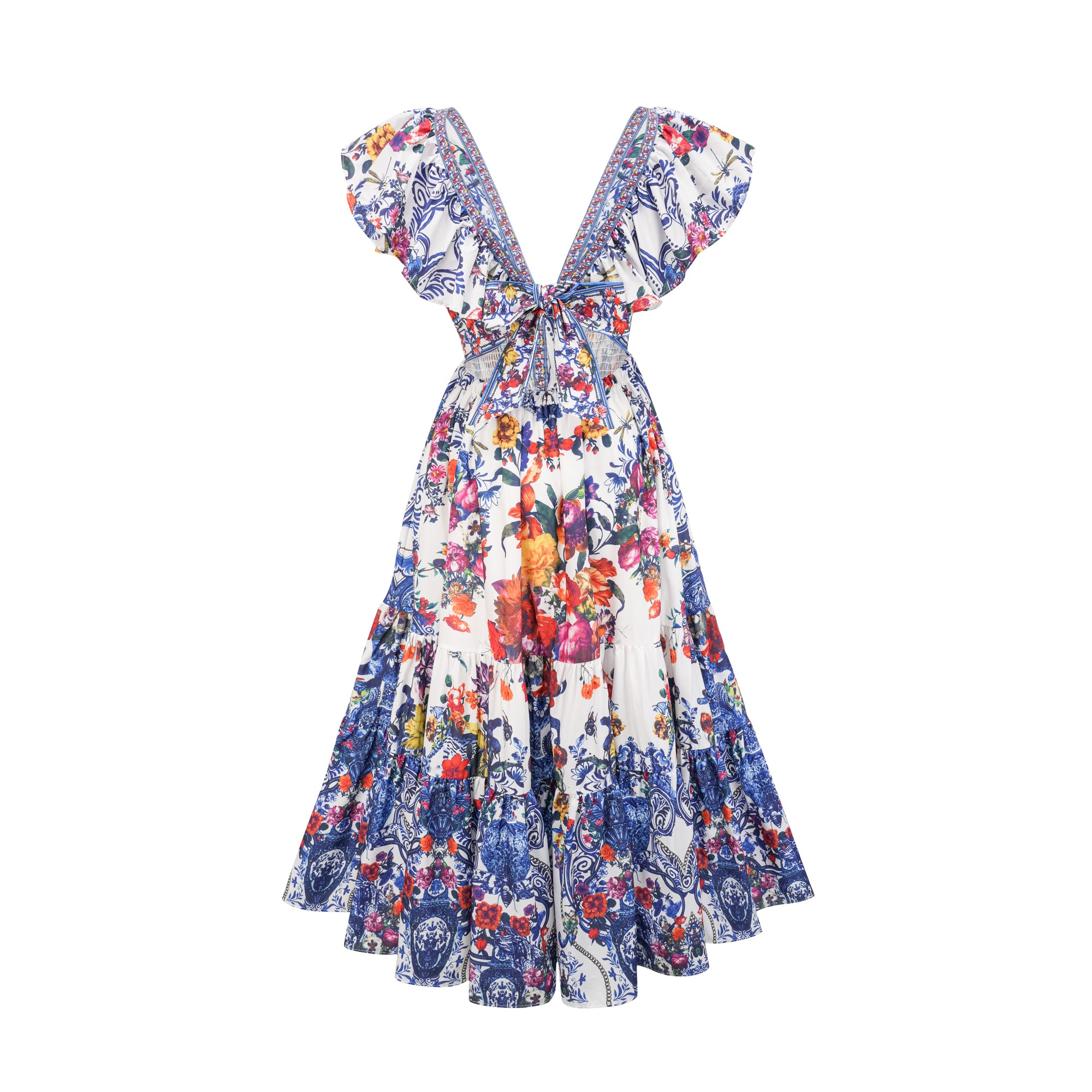 Gaëlle floral-print tiered midi dress