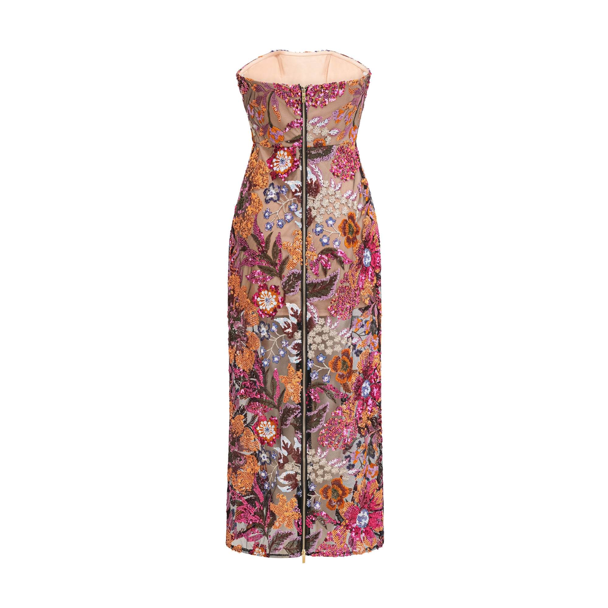 Thérèse sequin-embellished embroidered floral colorful midi dress