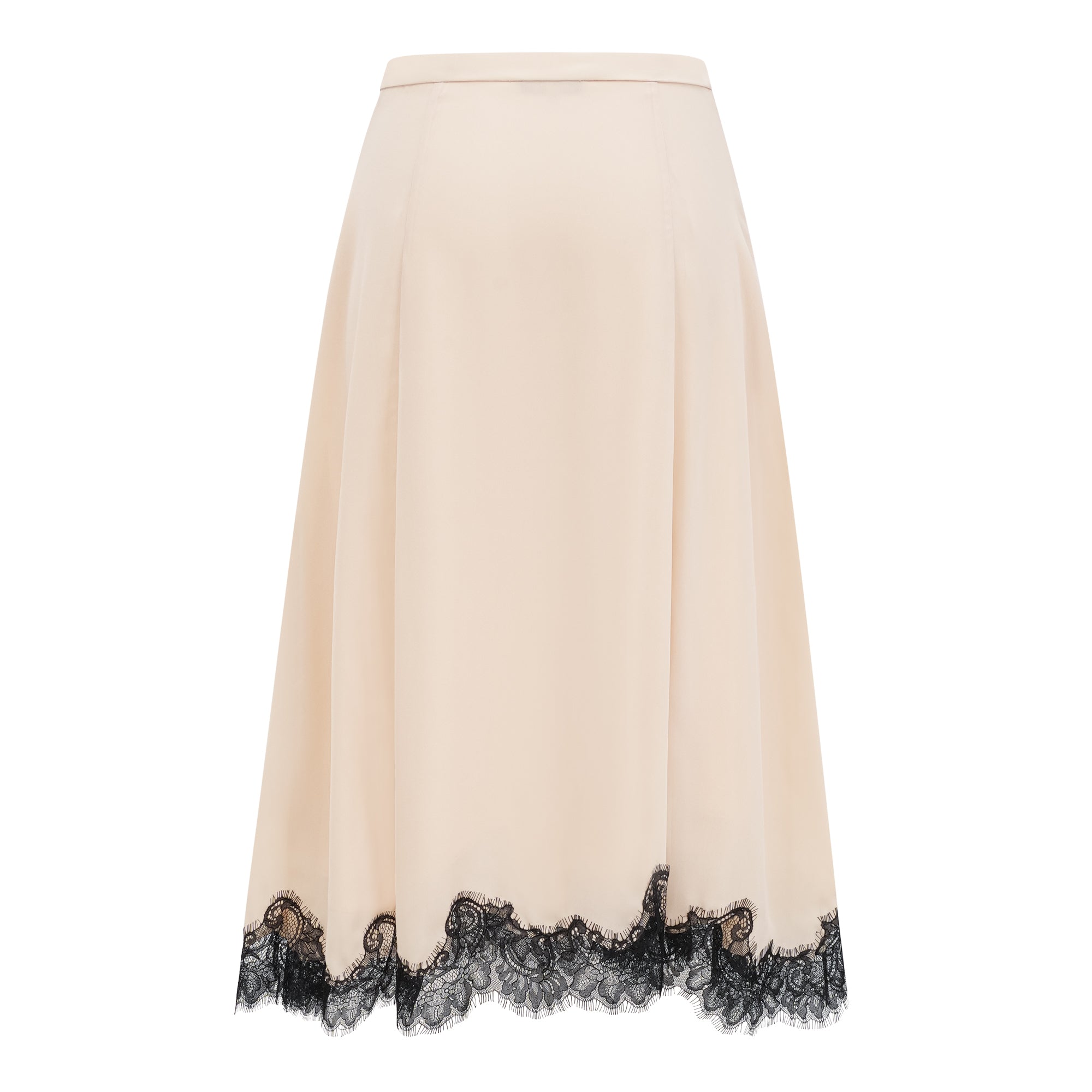 Zsófia Neutral Lace Panel Chiffon Top & Skirt Matching Set