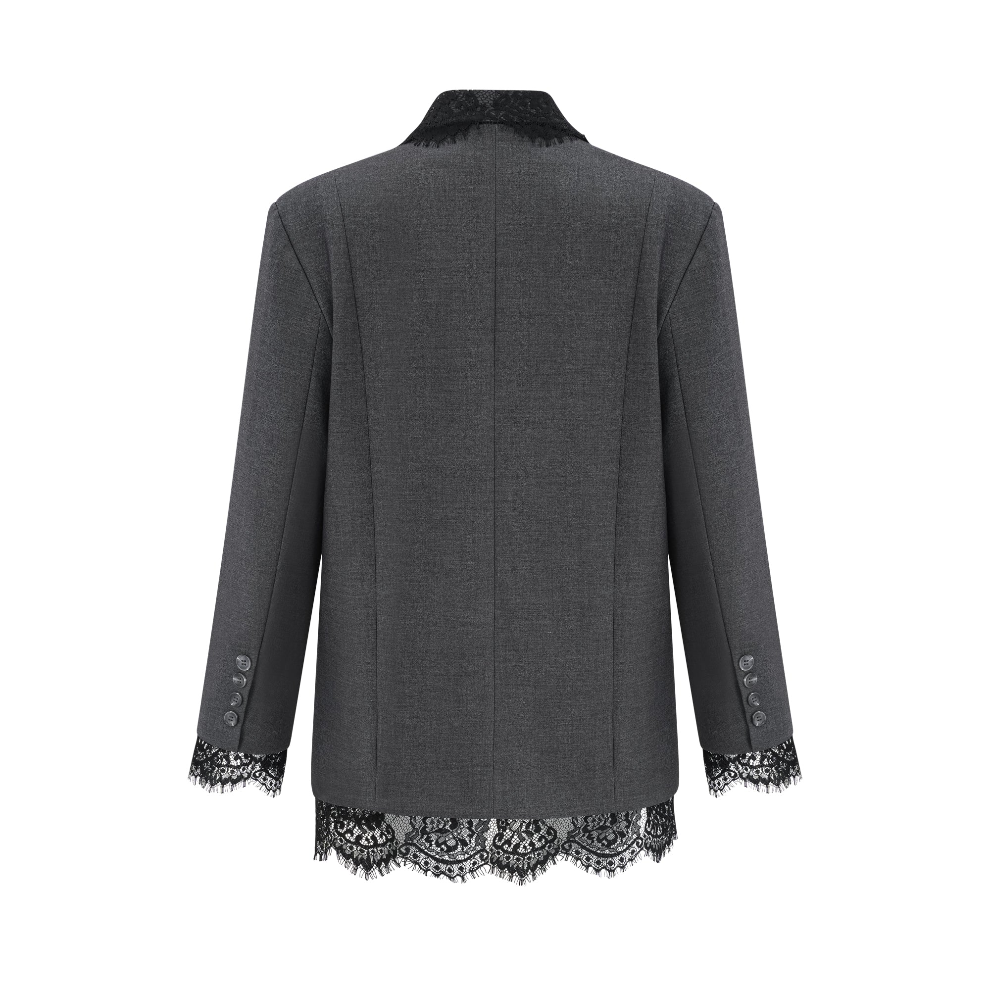 Dianthe grey lace-panel blazer