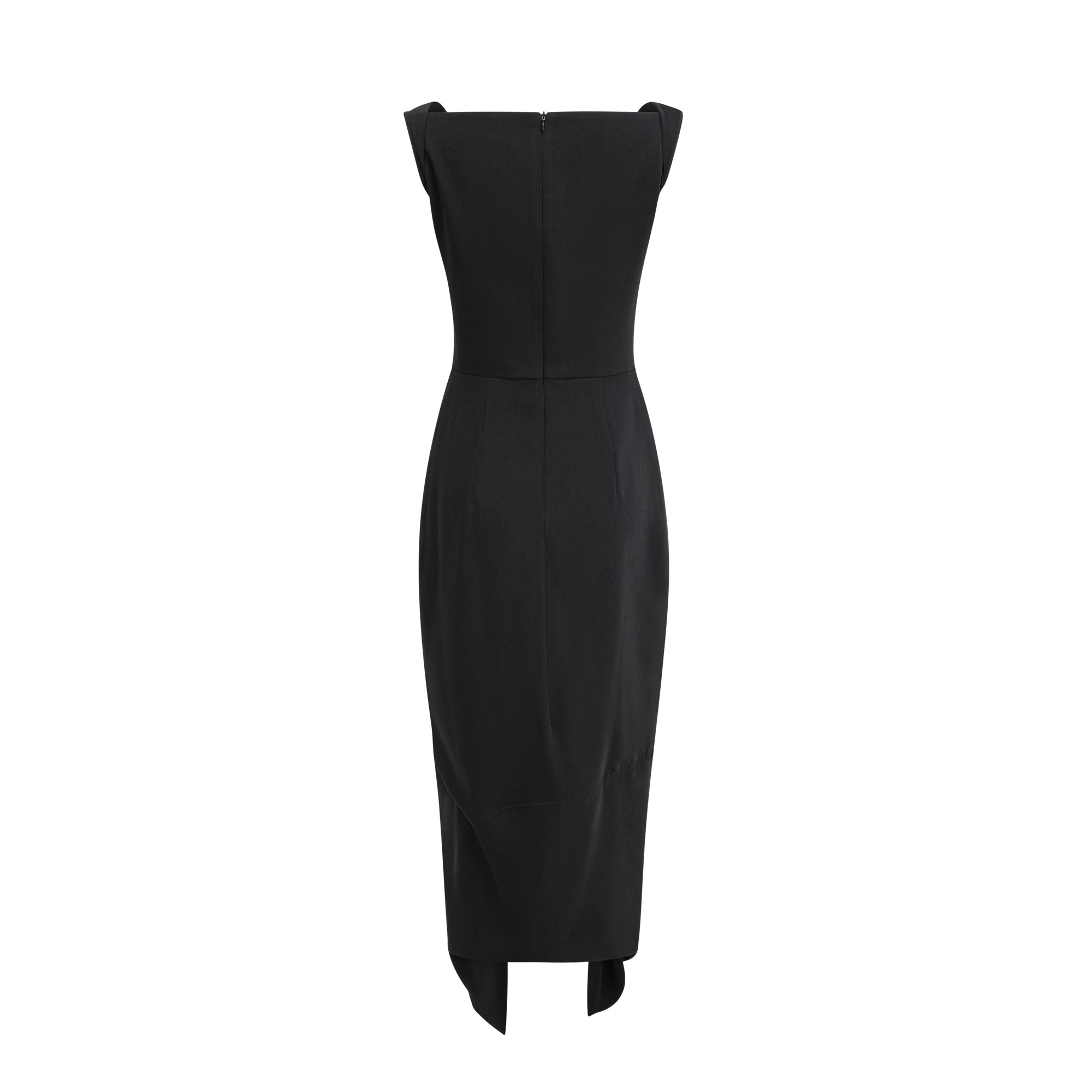 Louise asymmetric draped midi dress