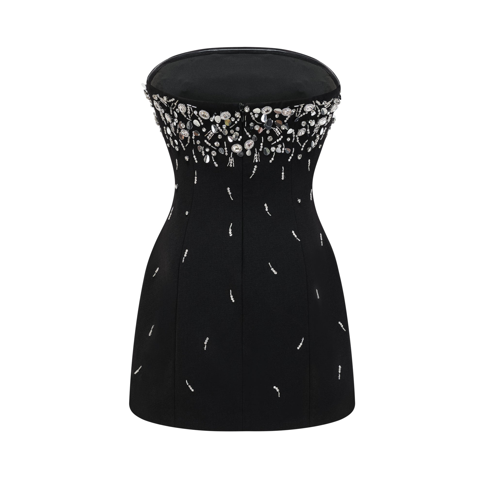 Noya strapless embellished crepe mini dress