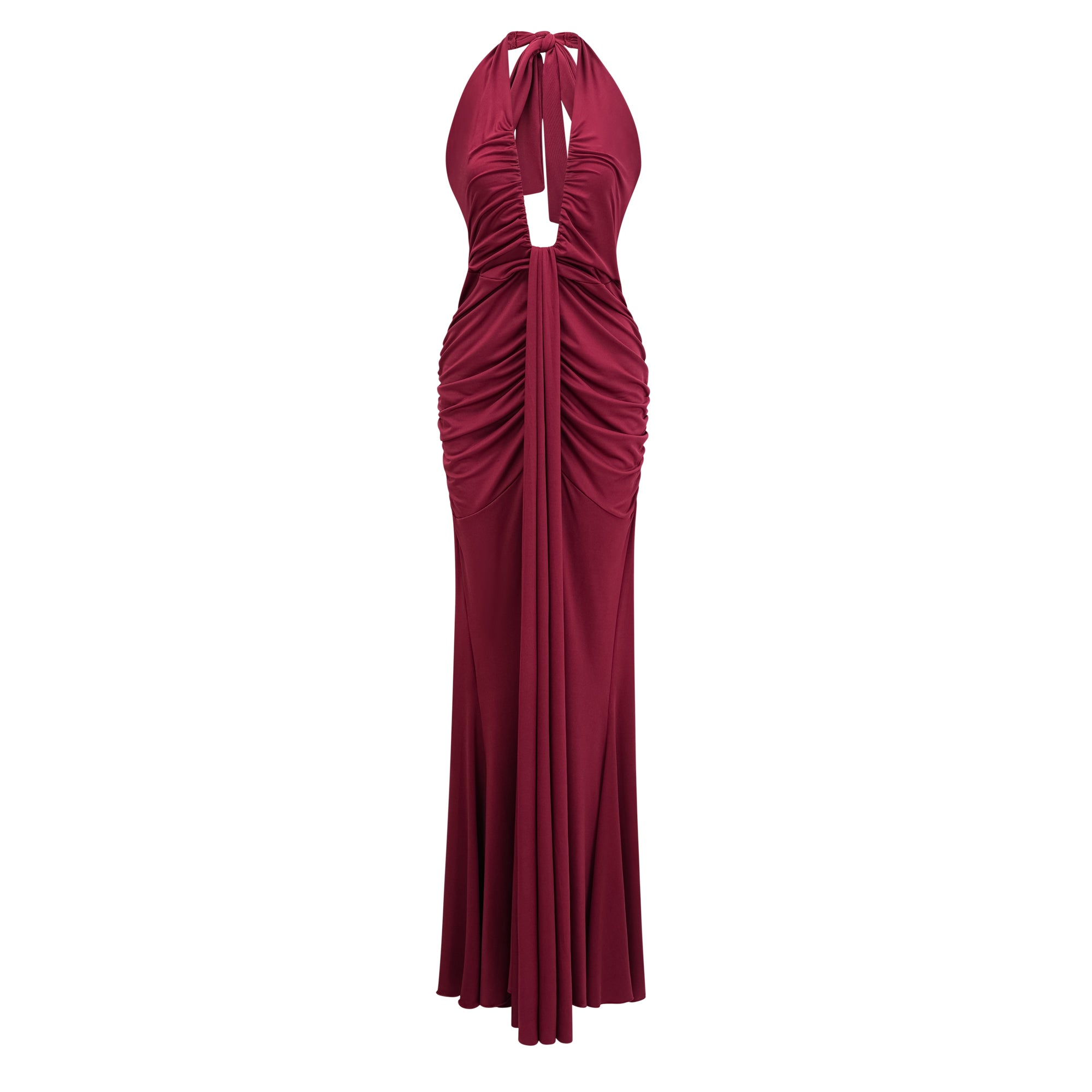 Aiglantine Halterneck Ruched Maxi Dress