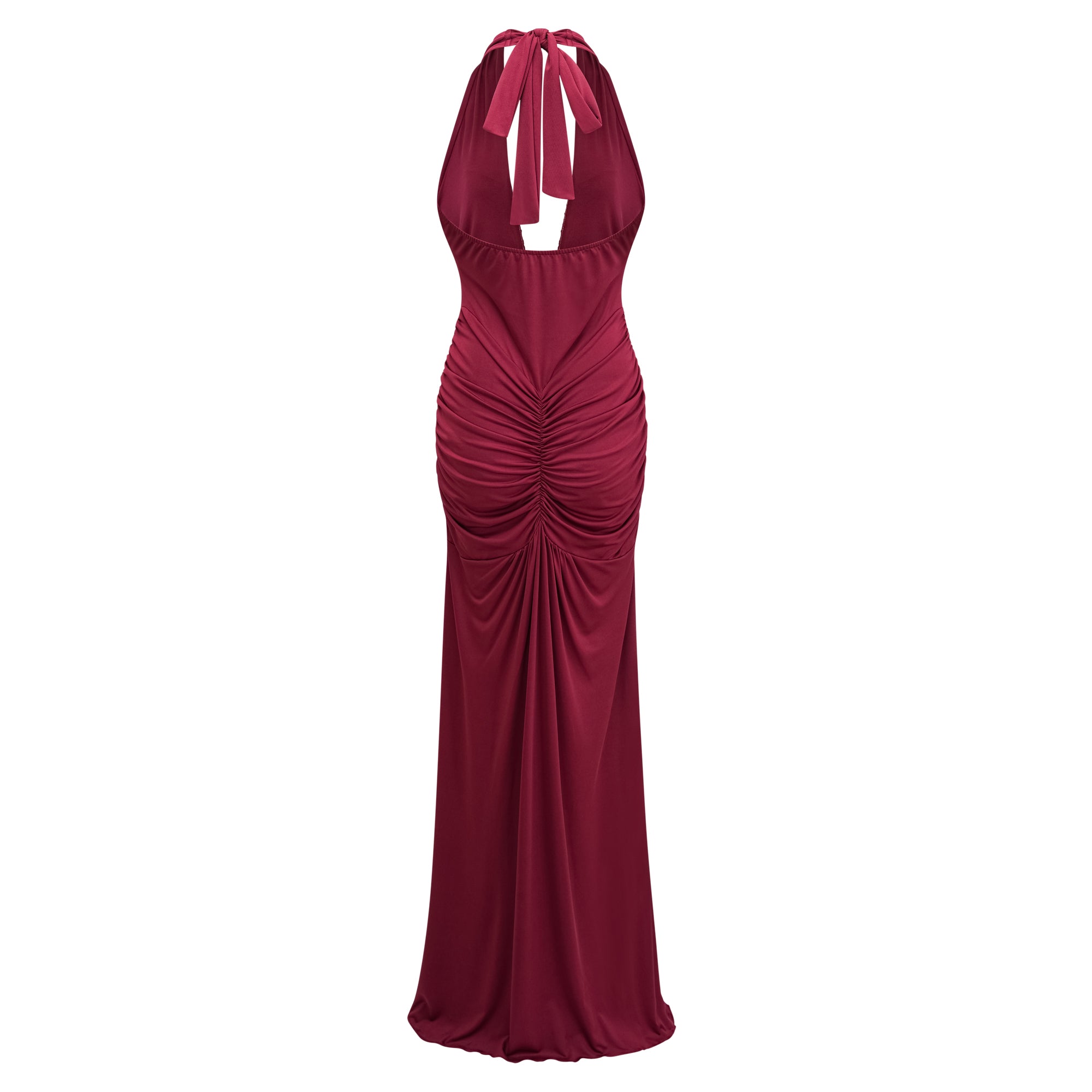 Aiglantine Halterneck Ruched Maxi Dress