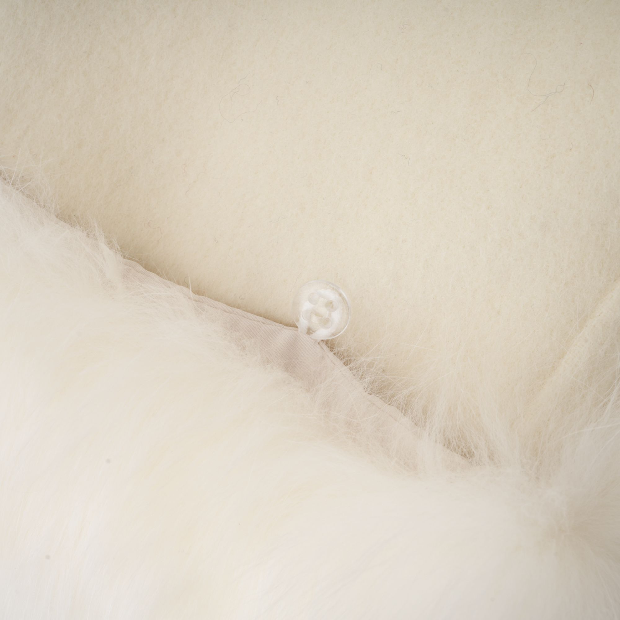 Colette white wool fur bowknot coat