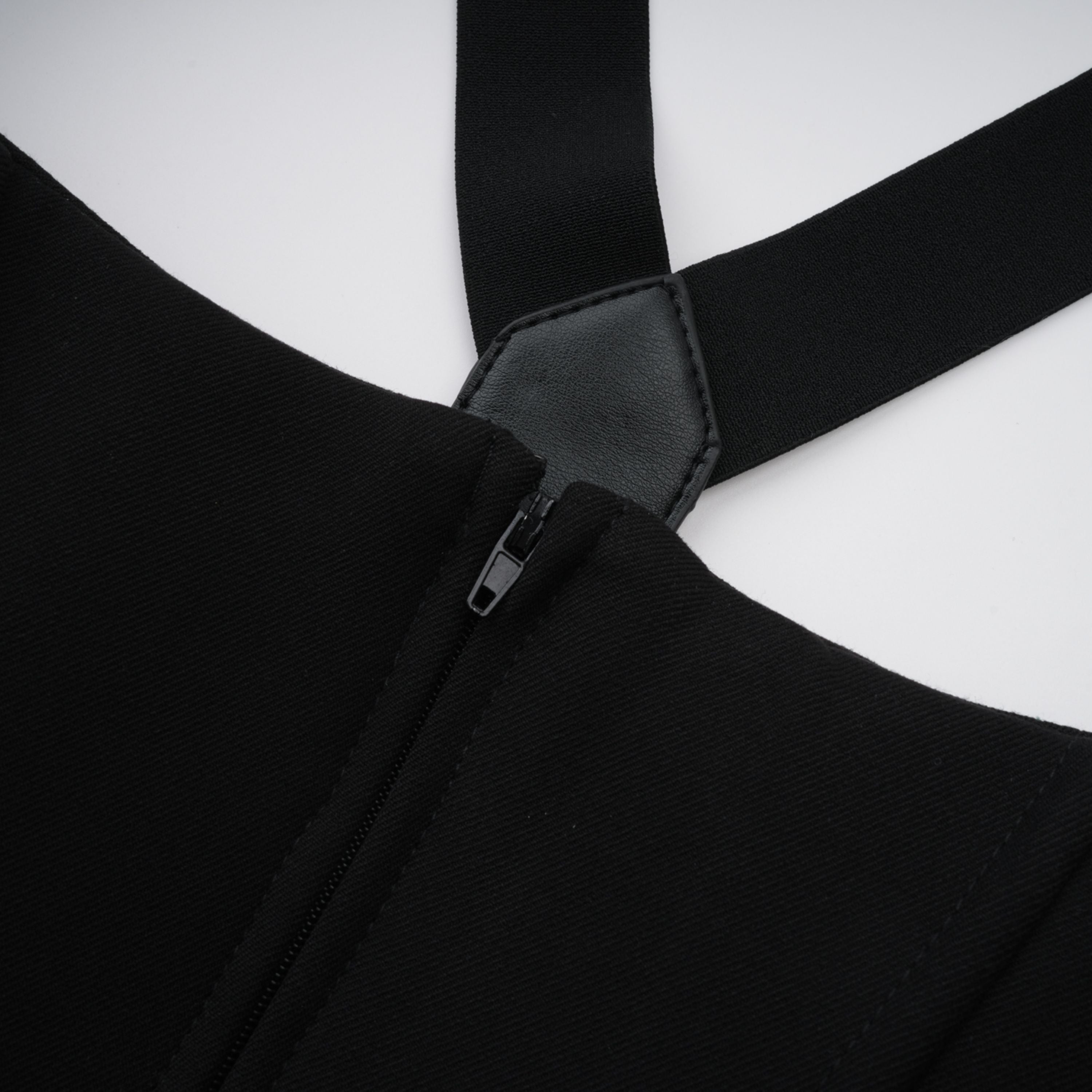 Ivona Black Boned Bodice Wide Leg Overalls