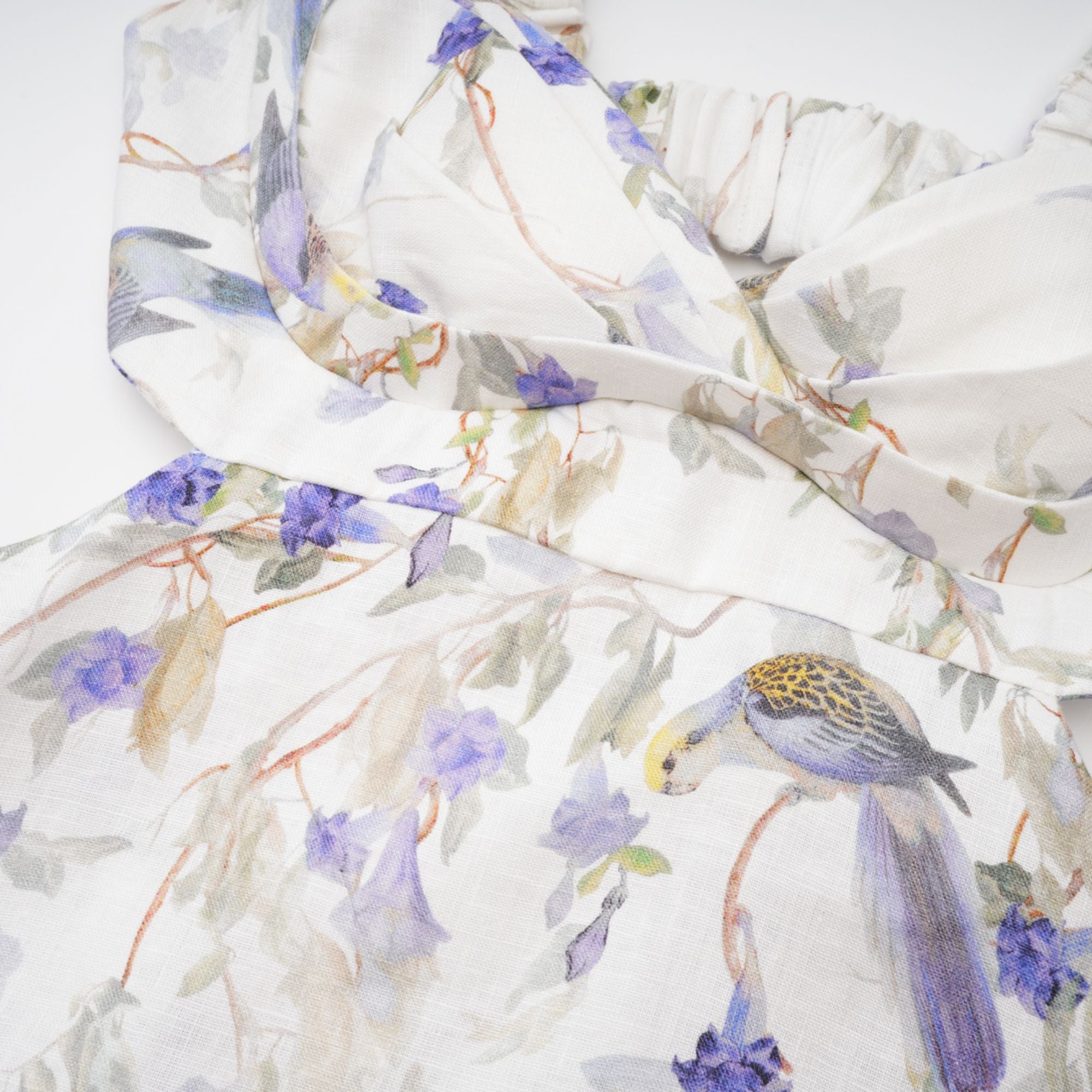 Natassia bird-print midi dress