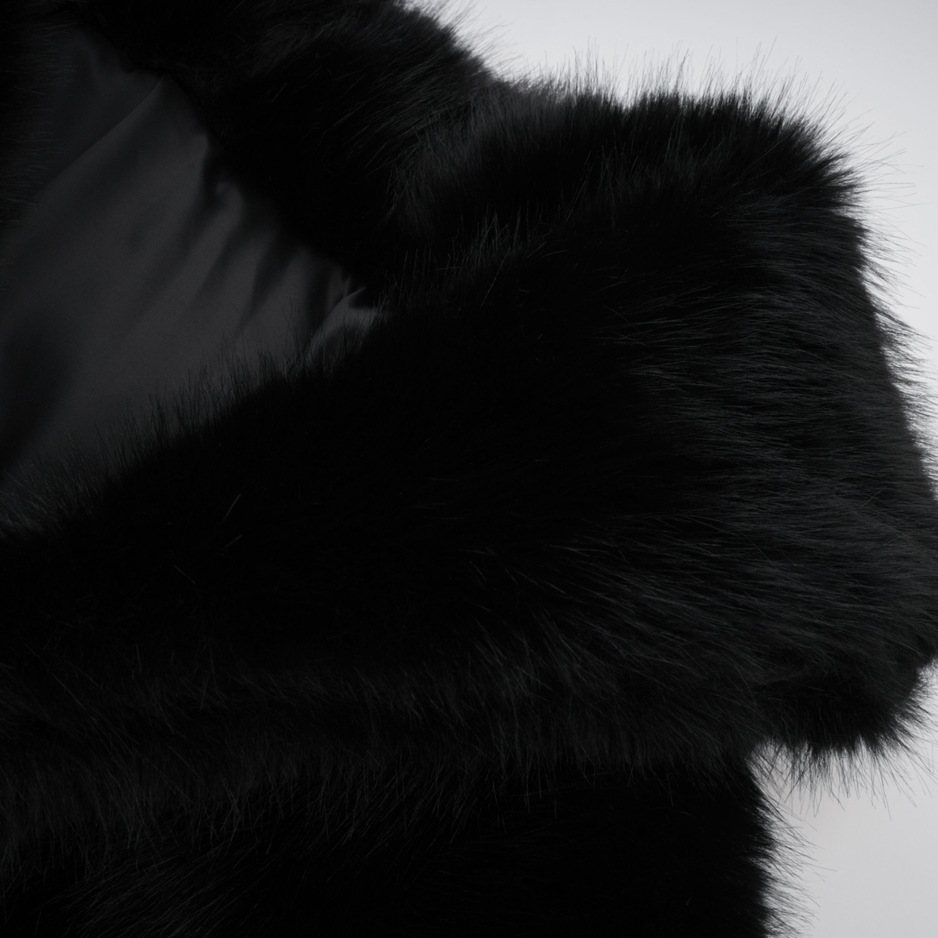 Alberta Black Faux-Fur Corset Panel Jacket