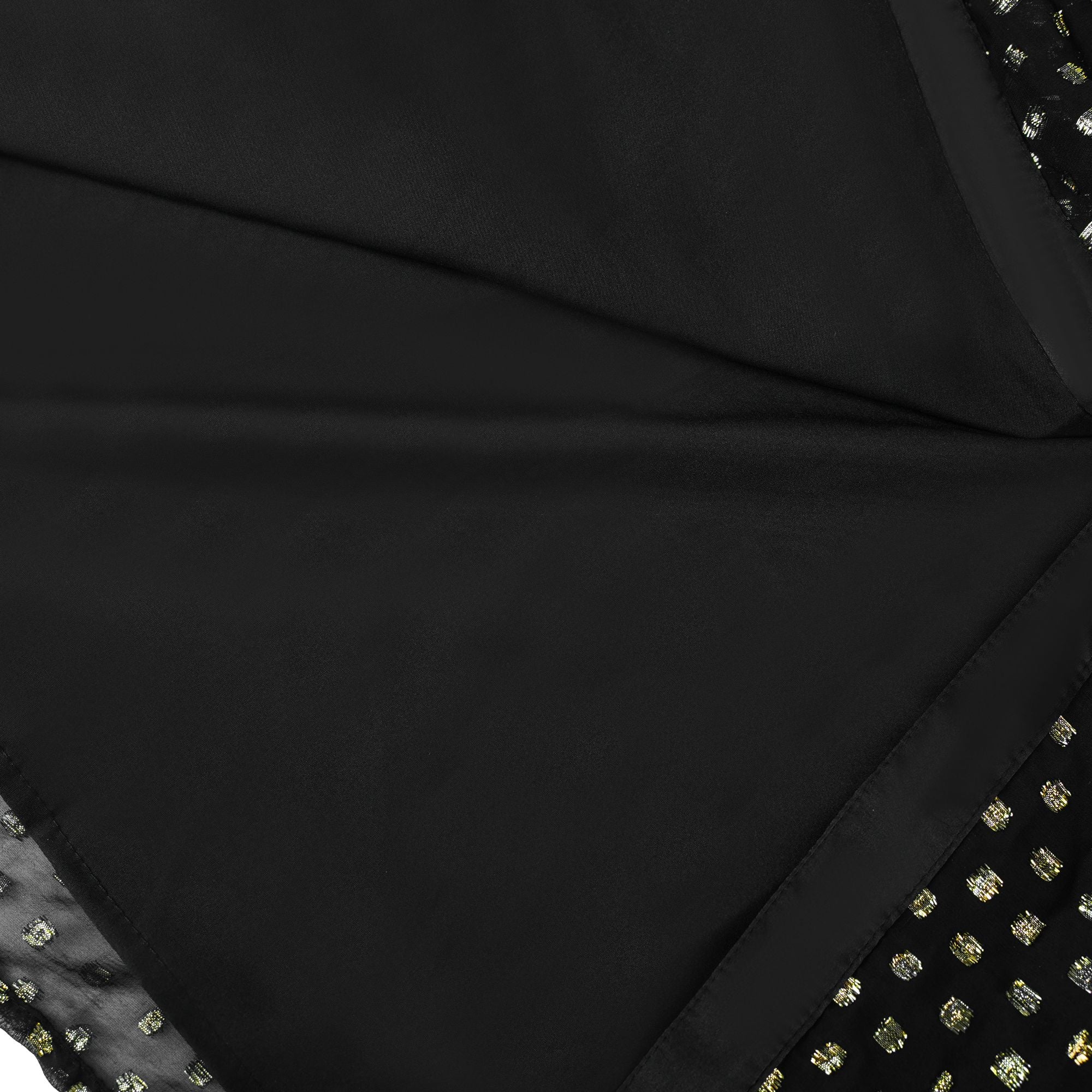 Aloïse – Schwarzes, gepunktetes, plissiertes Midikleid