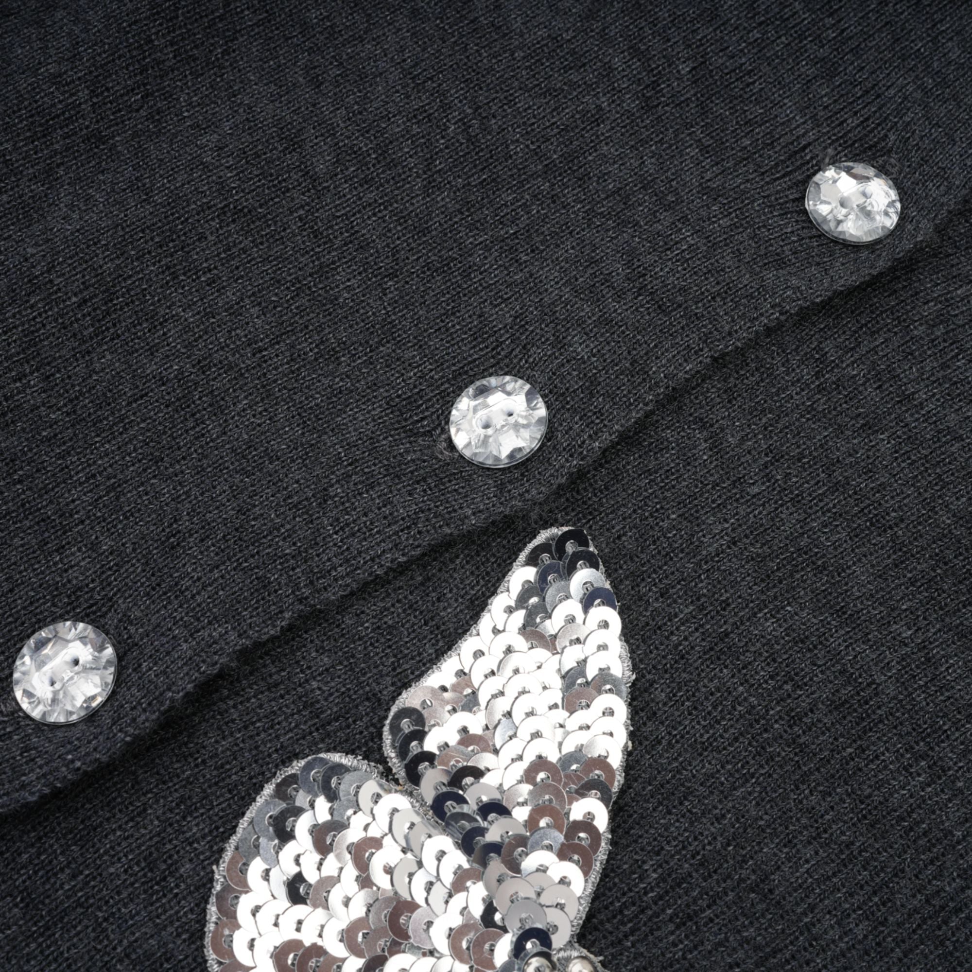 Anastasie grey sequined butterfly-motif cardigan