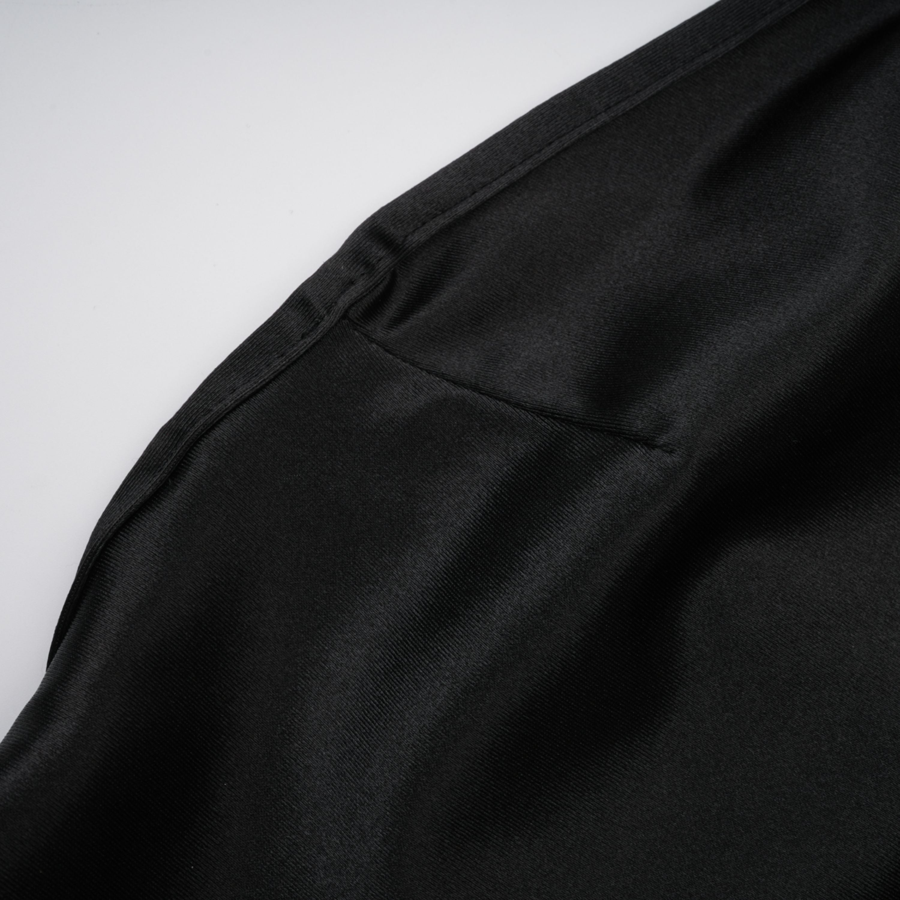 Ginevra black halterneck faux-pearl satin maxi dress