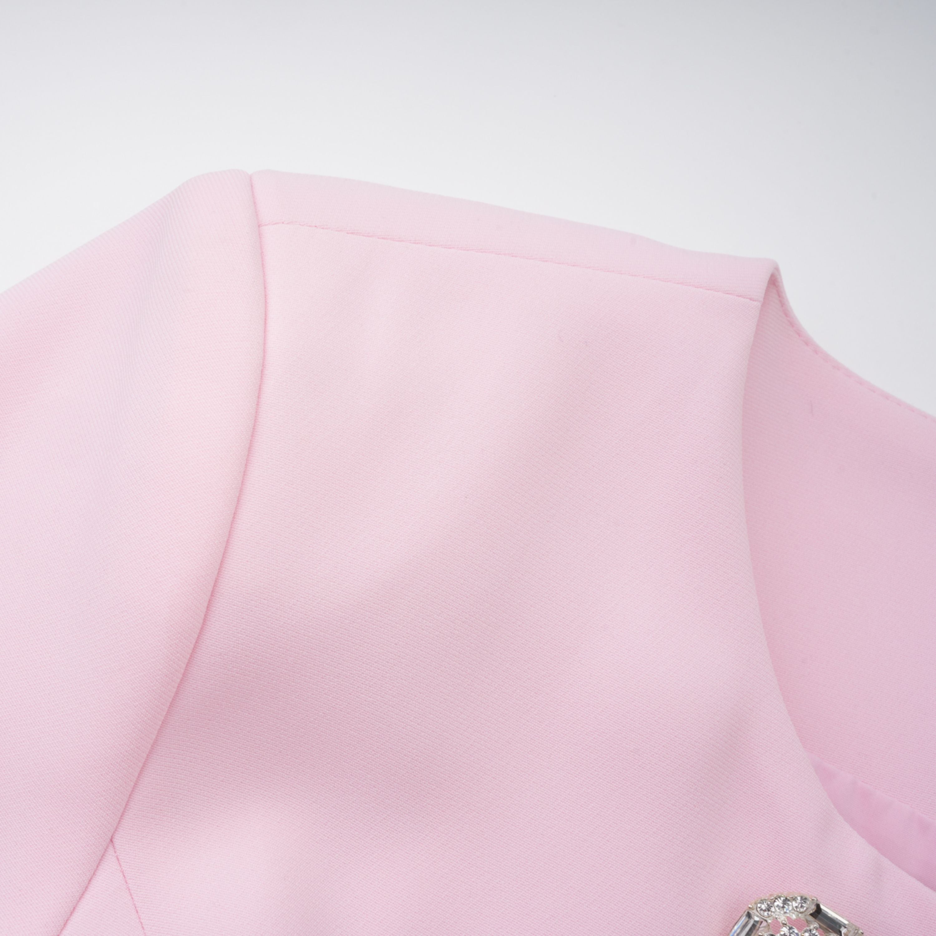 Freja Pink Feather Trim Mini Blazer Dress