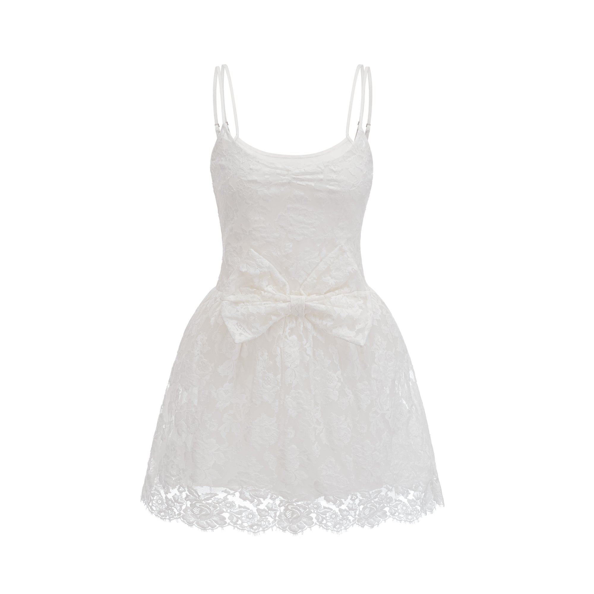 Perrine guipure-lace bow-detail mini dress