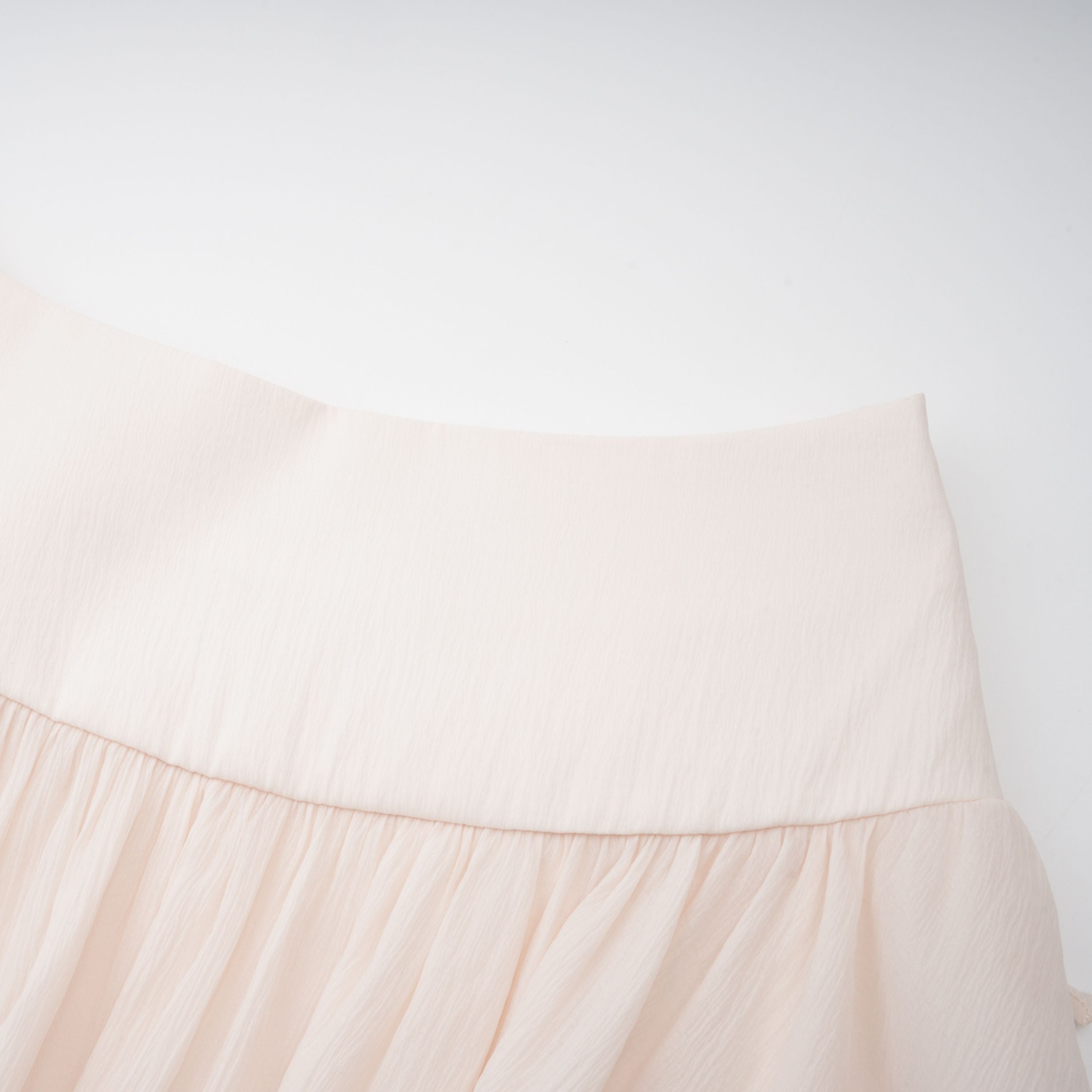 Perrine self-tie ruffled blouse & skirt matching set