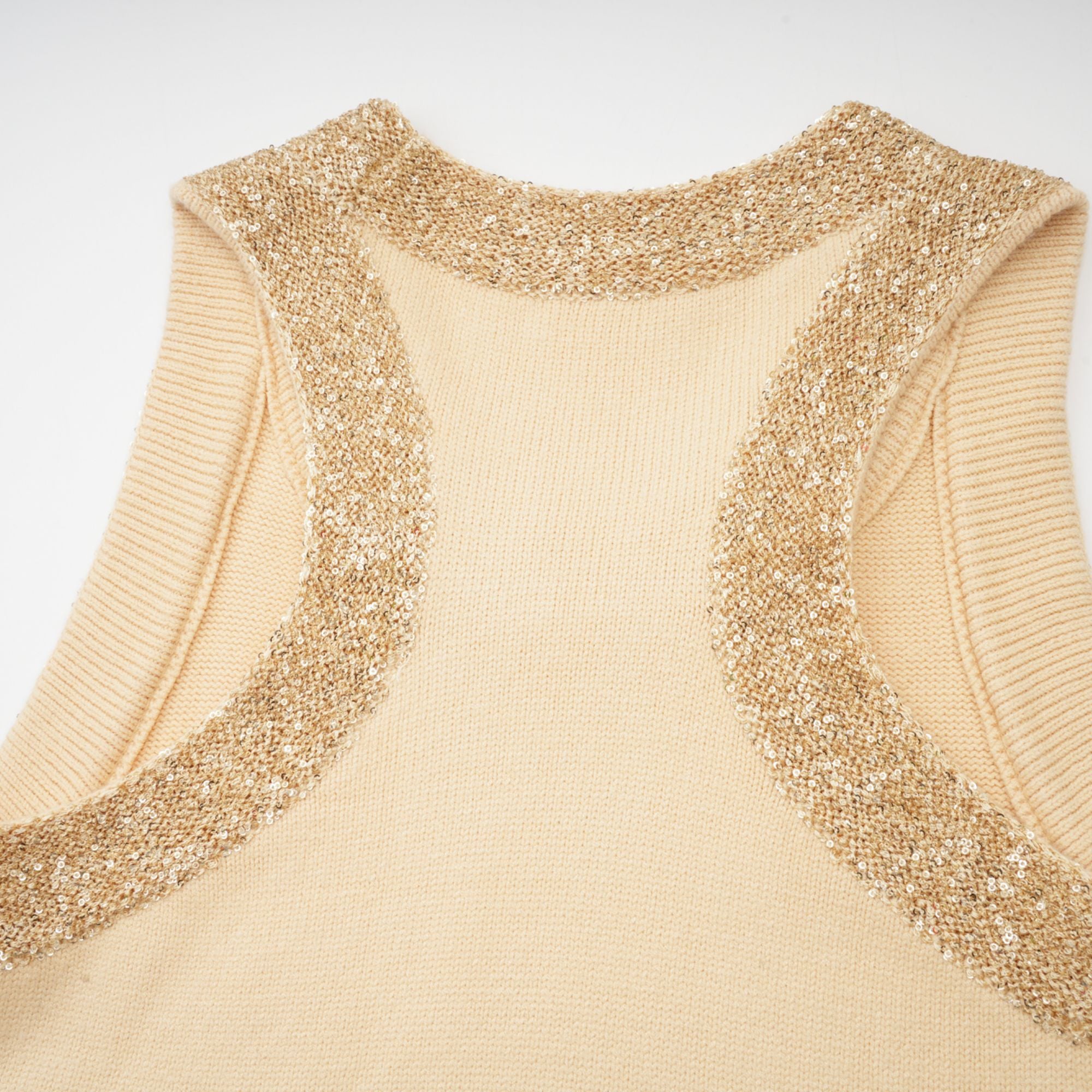 Cyrielle wool sequined embellished vest top