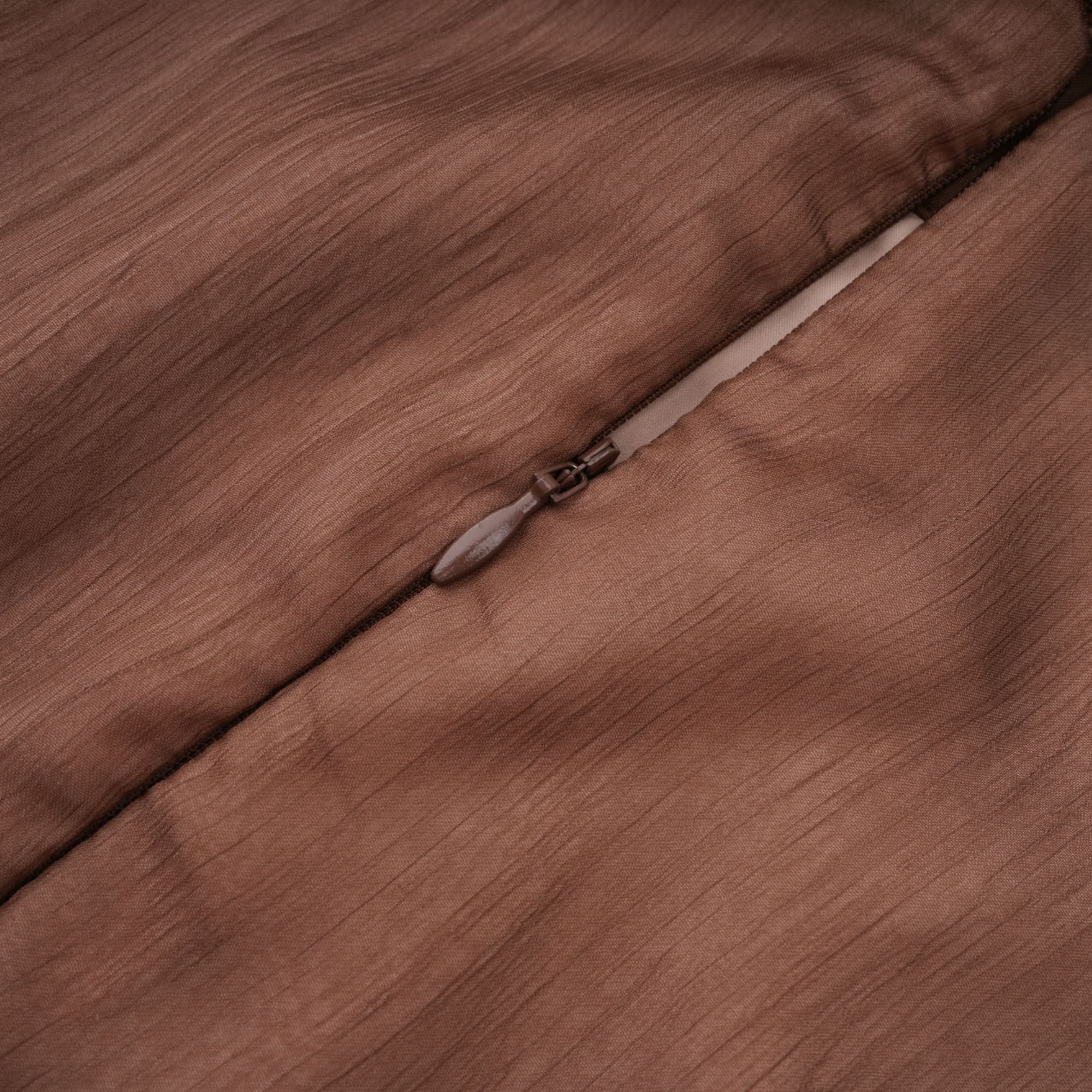 Jade Brown Ruched Tulle Mini Dress