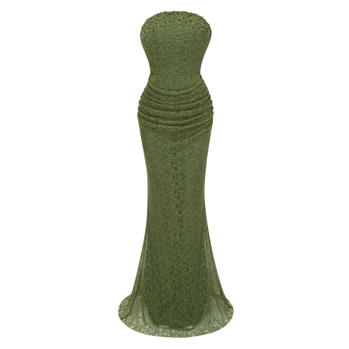 Franziska Green Embellished Corset Maxi Dress (Without Gloves), M / Green