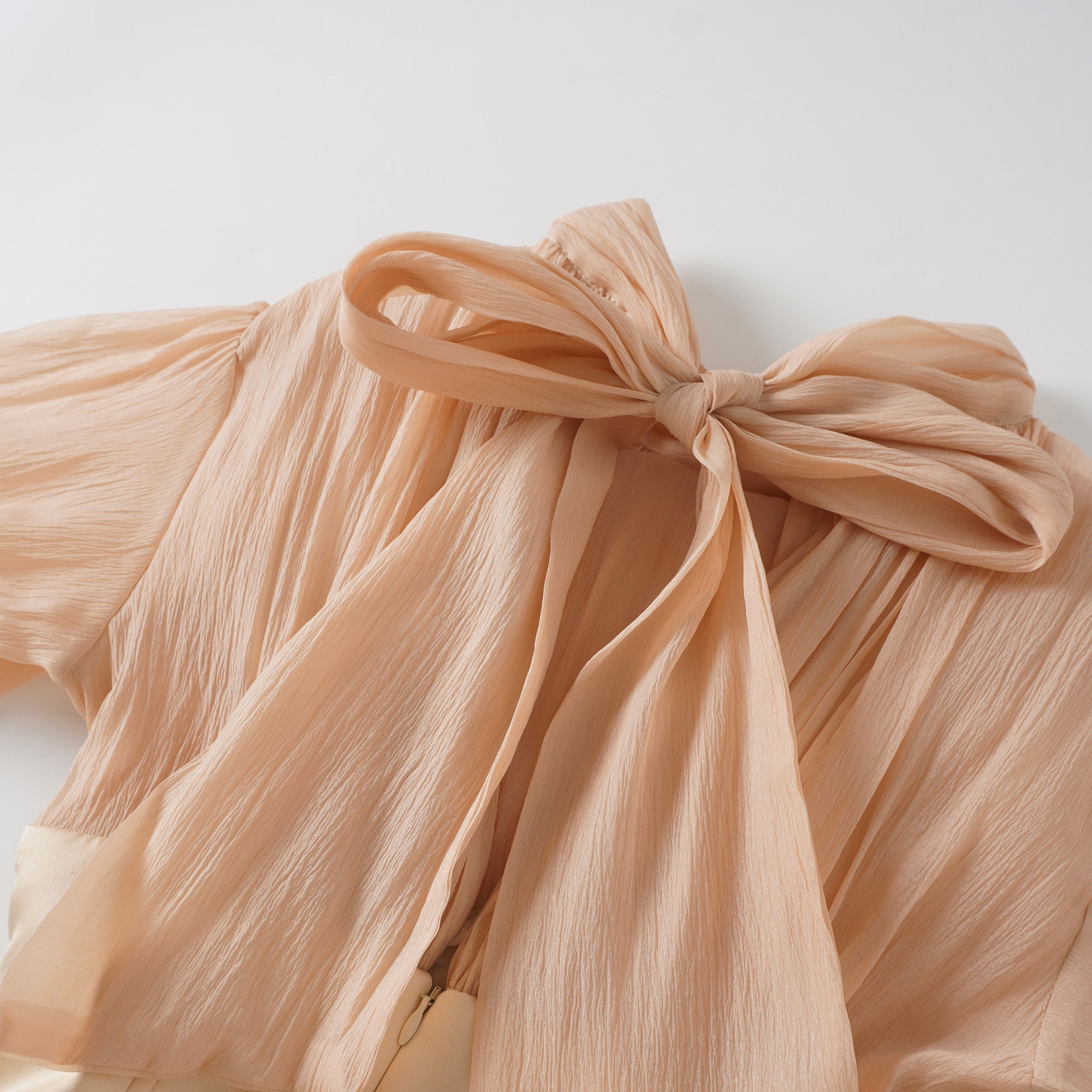 Téa cinched-waist floral-appliqué panelled mini dress