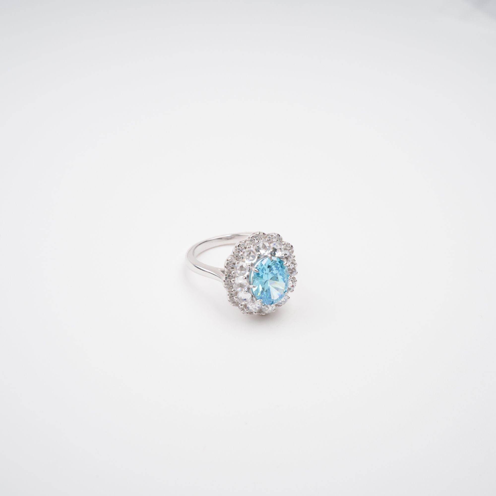 Coralie Blue Floral Gemstone Sterling Silver Ring
