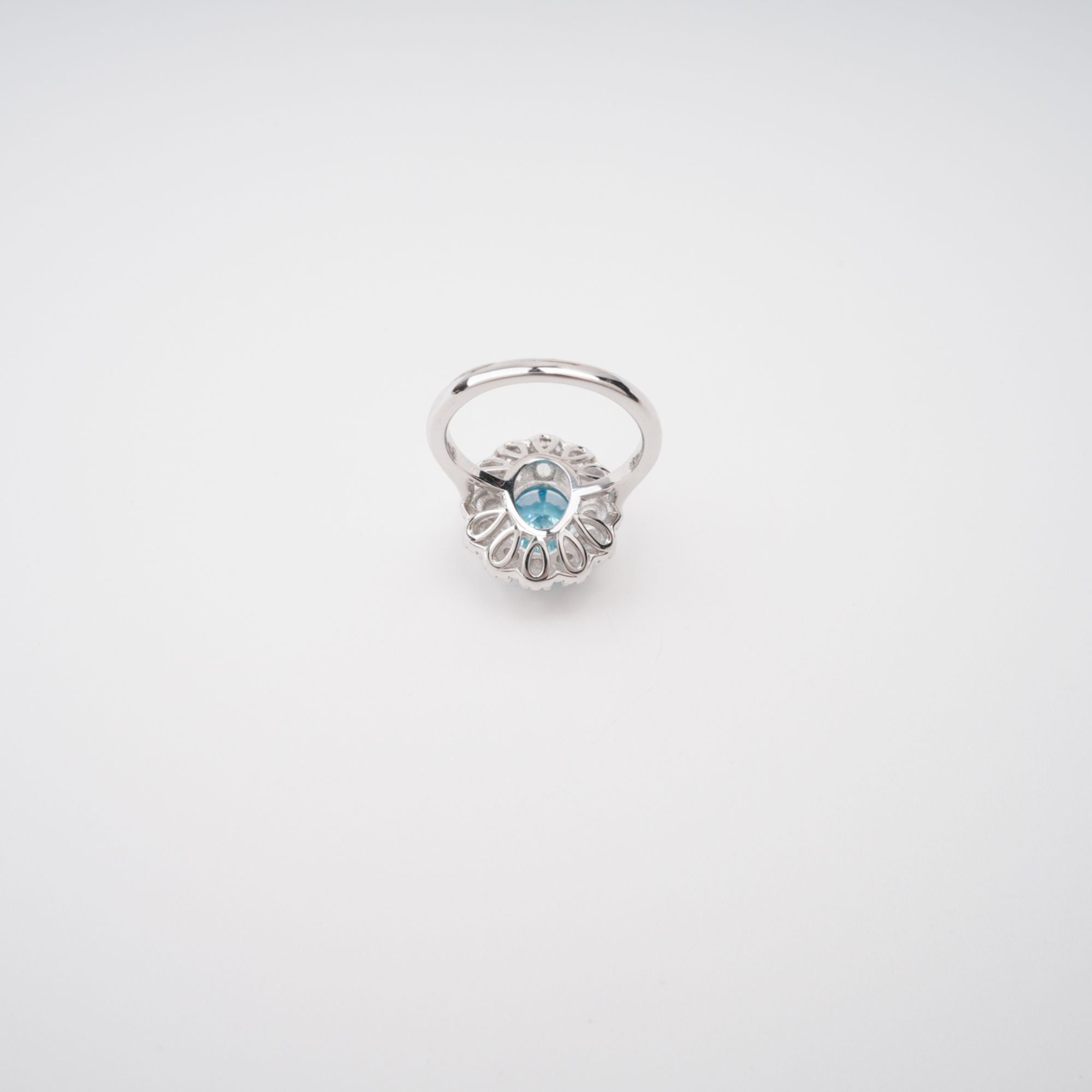 Coralie Blue Floral Gemstone Sterling Silver Ring