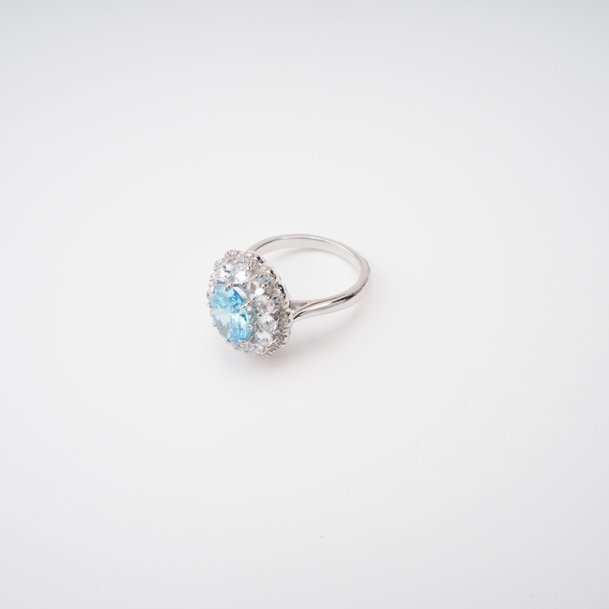 Coralie Blue Floral Gemstone Sterling Silver Ring