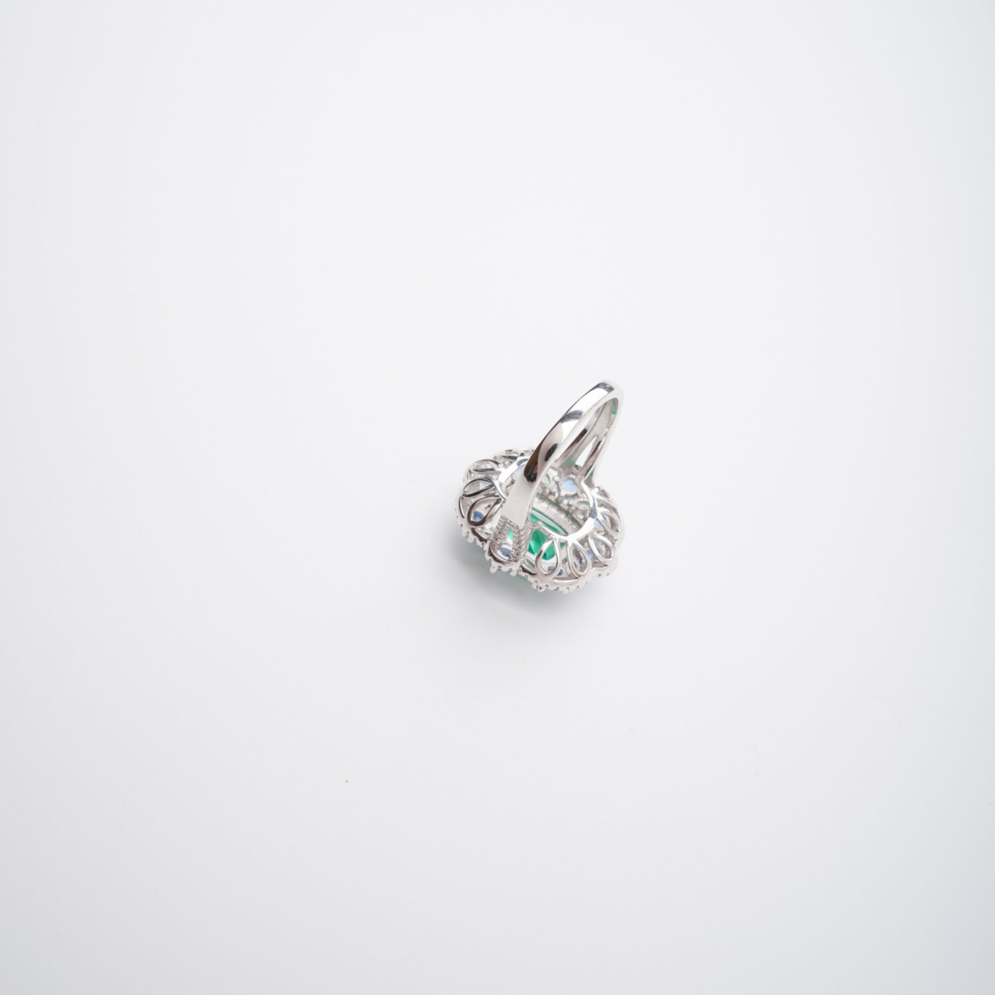 Clémence Green Emerald Cut Gemstone Sterling Silver Ring