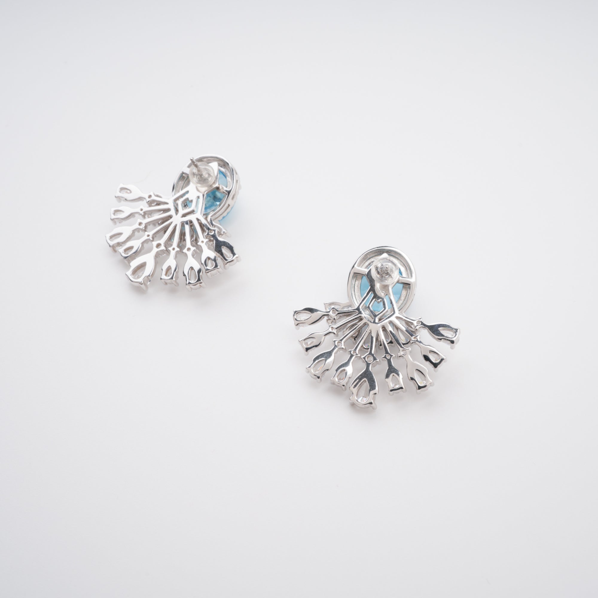 Noémie Blue Crystal Embellished Sterling Silver Earrings