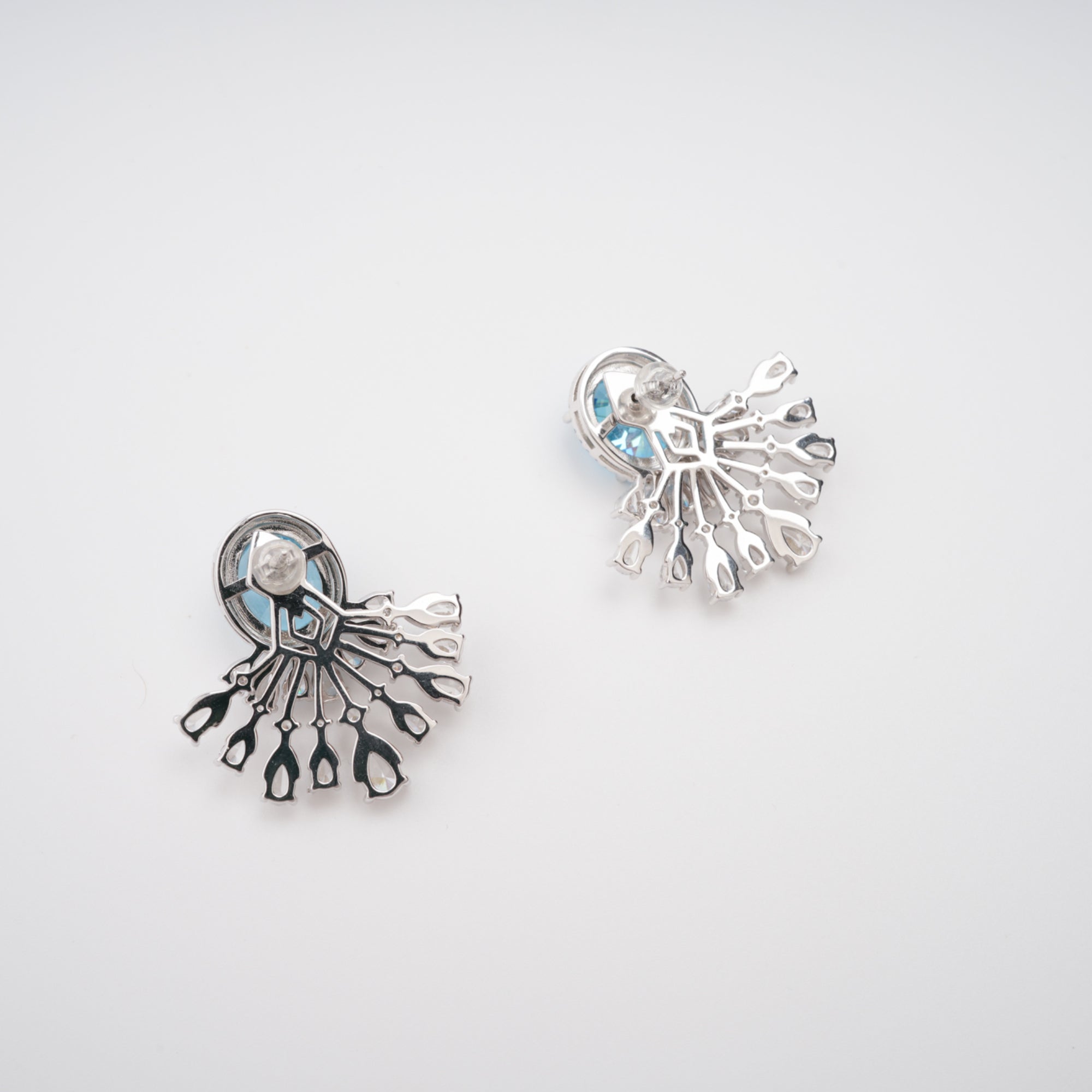 Noémie Blue Crystal Embellished Sterling Silver Earrings