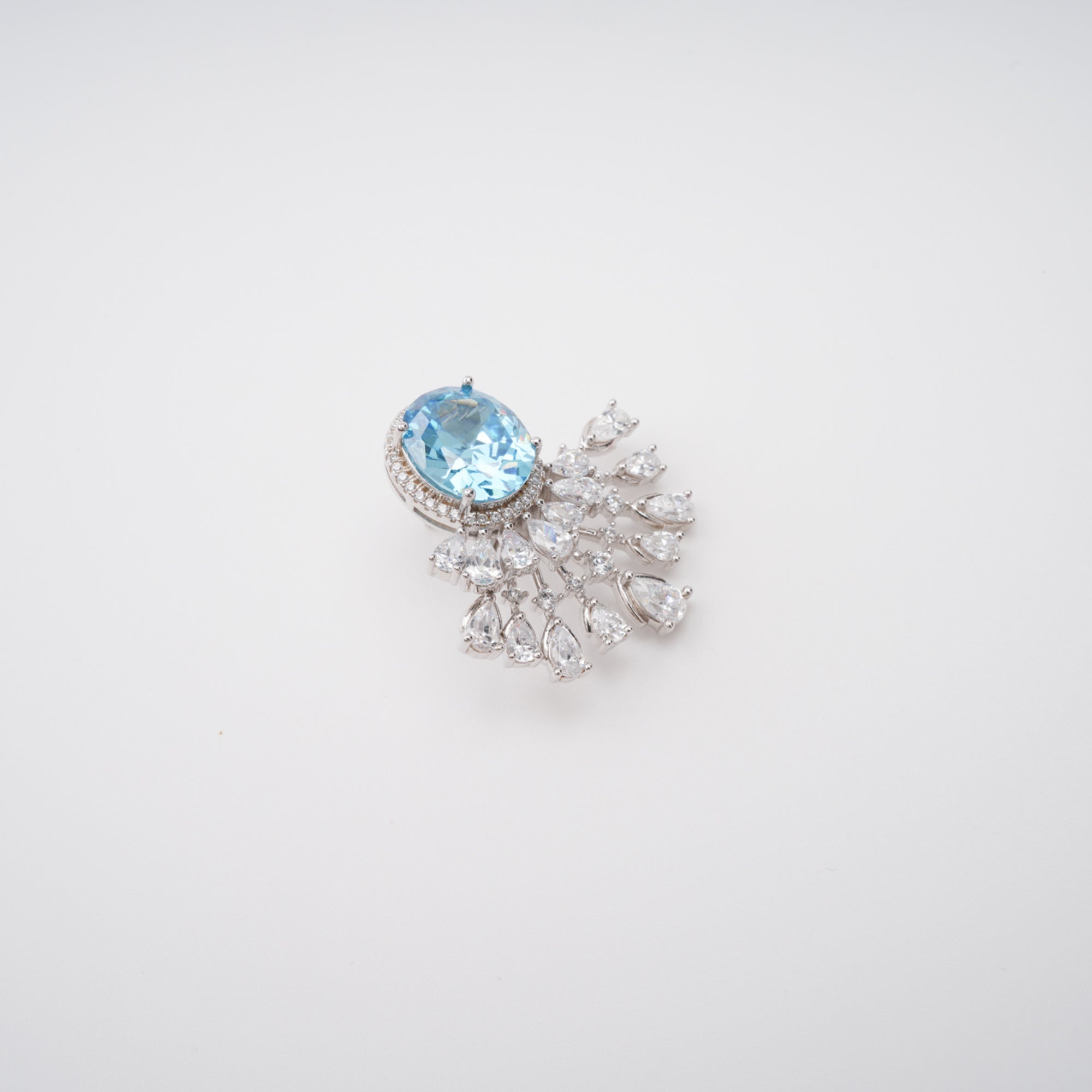 Noémie Blue Crystal Embellished Sterling Silver Earrings