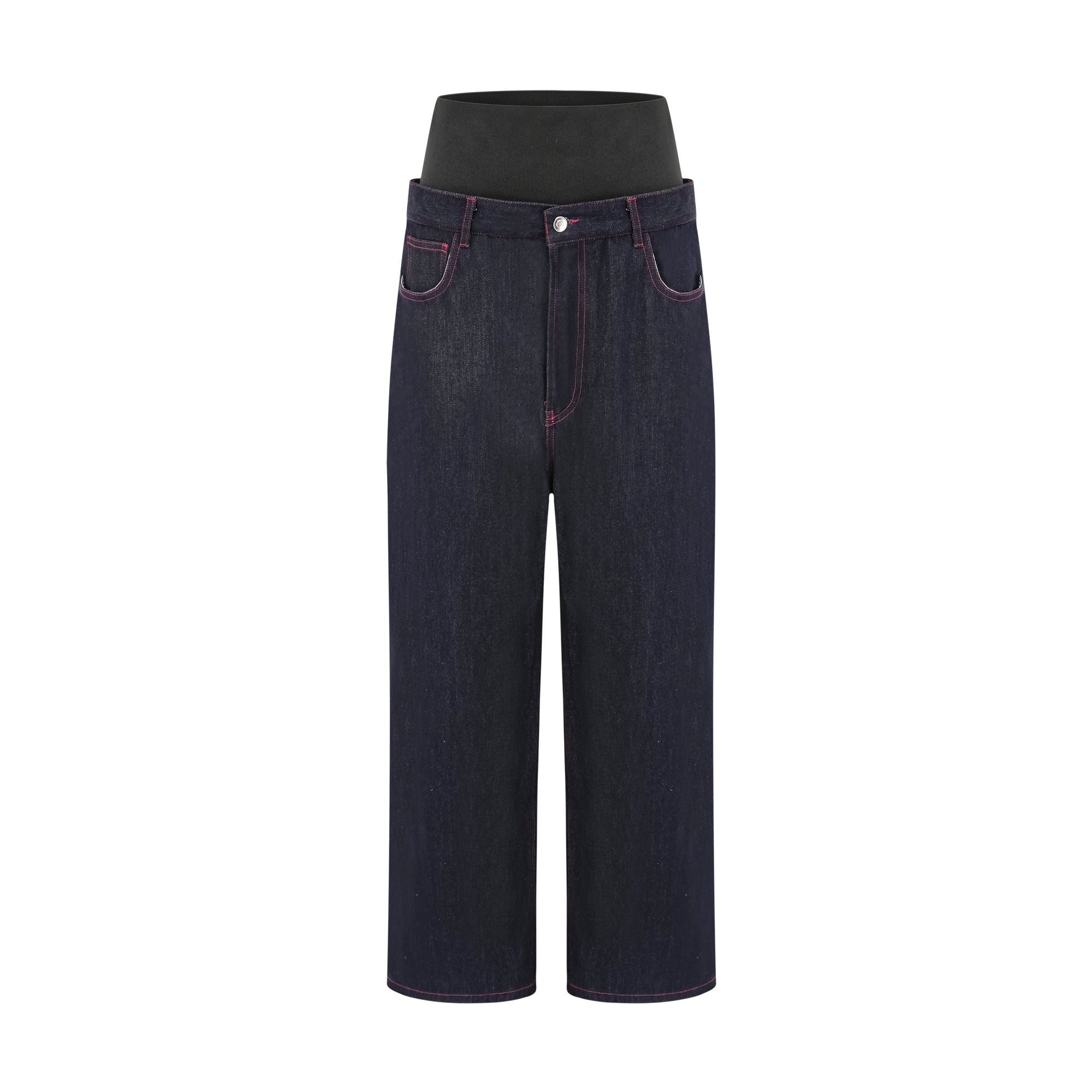 Corsica stretch knit-trimmed jeans