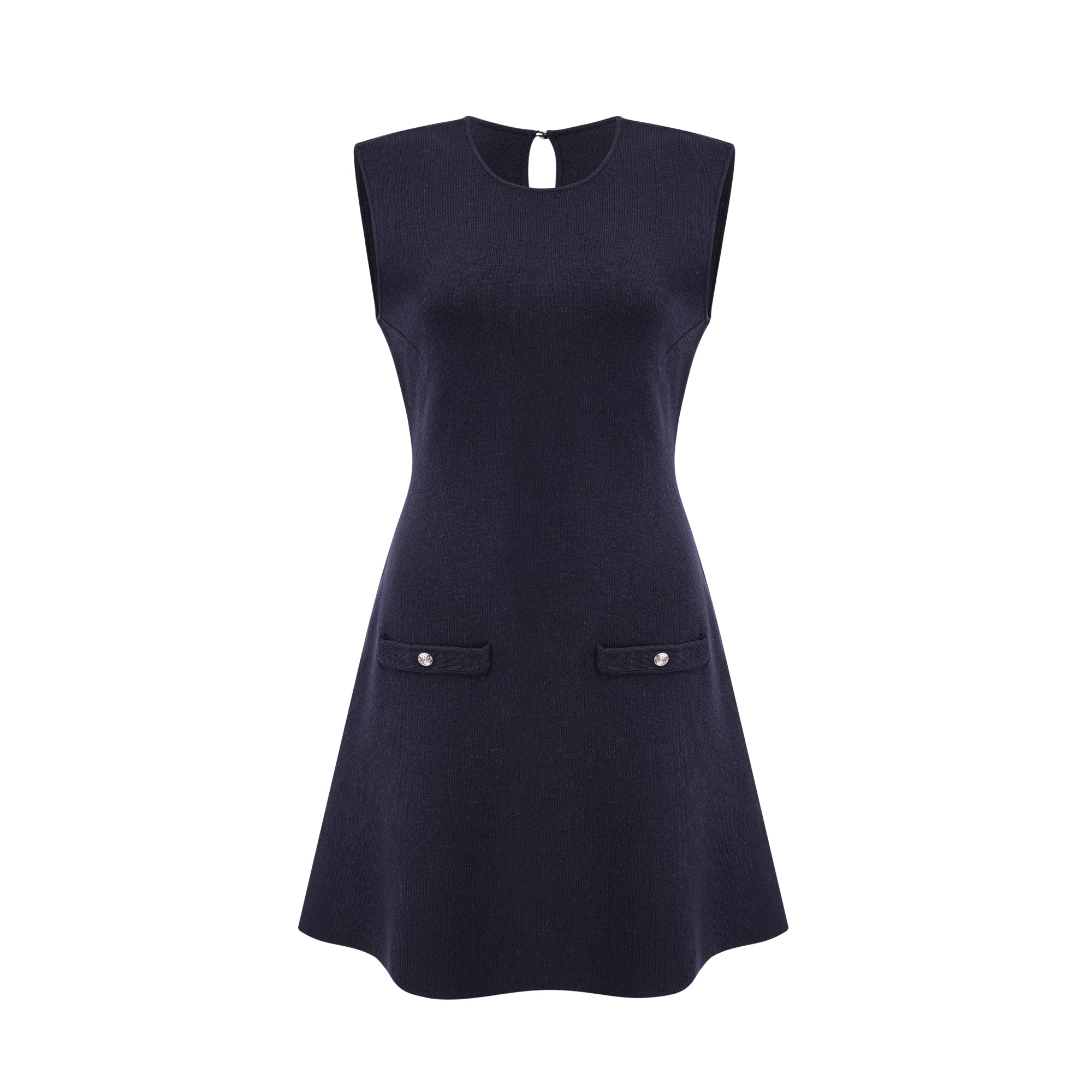 Clarisse dark-blue knitted top & dress matching set