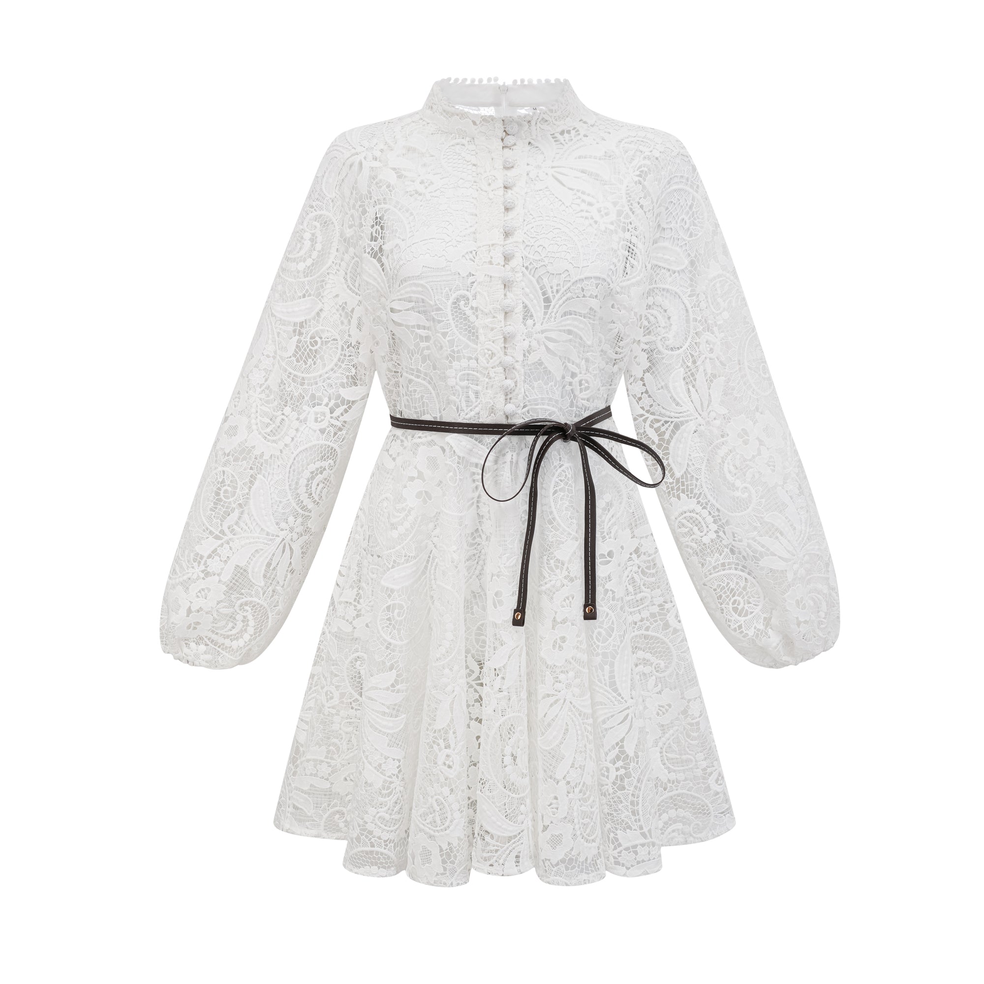 Blanche lace-embroidered cut-out mini dress