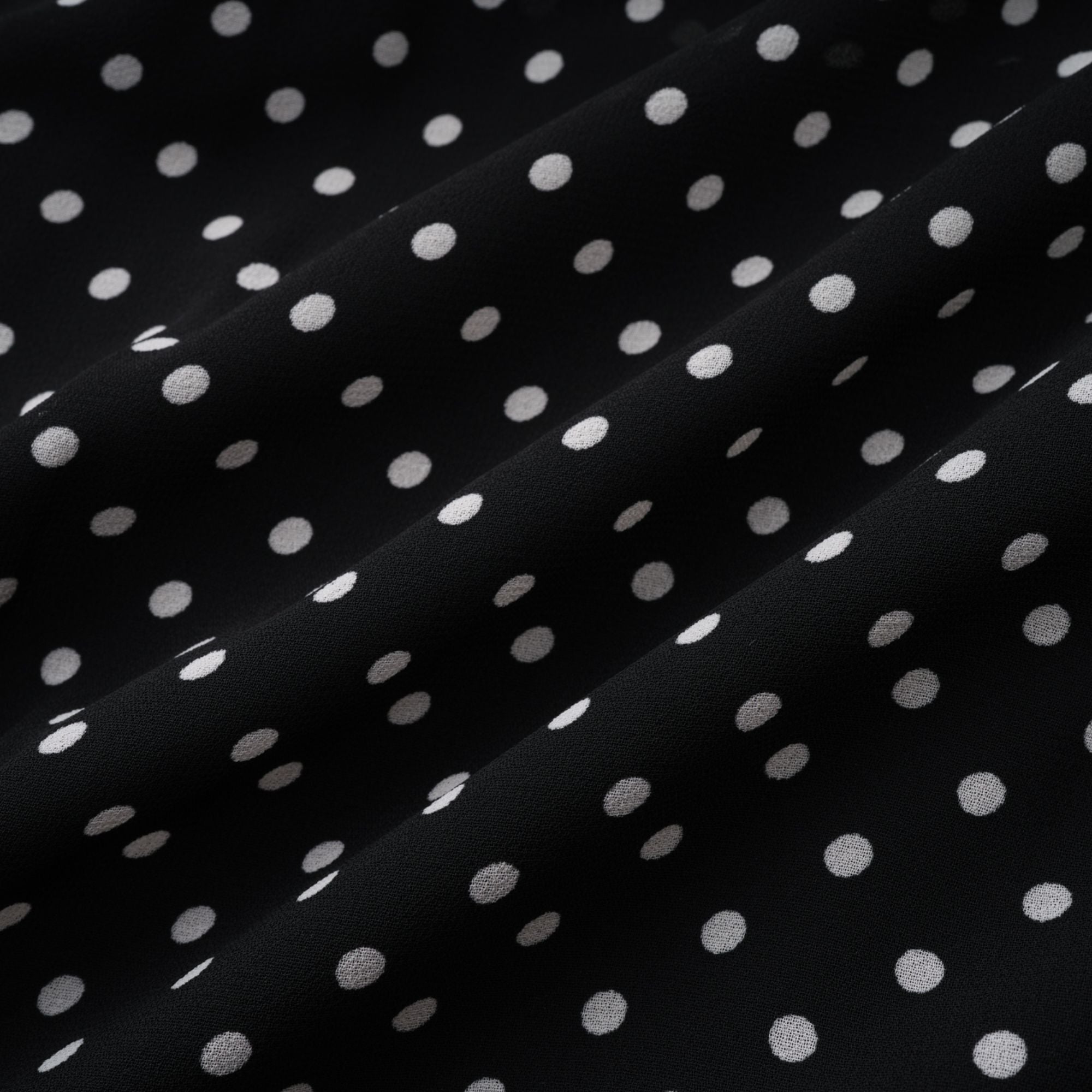 Coraline black polka-dot ruffled midi dress