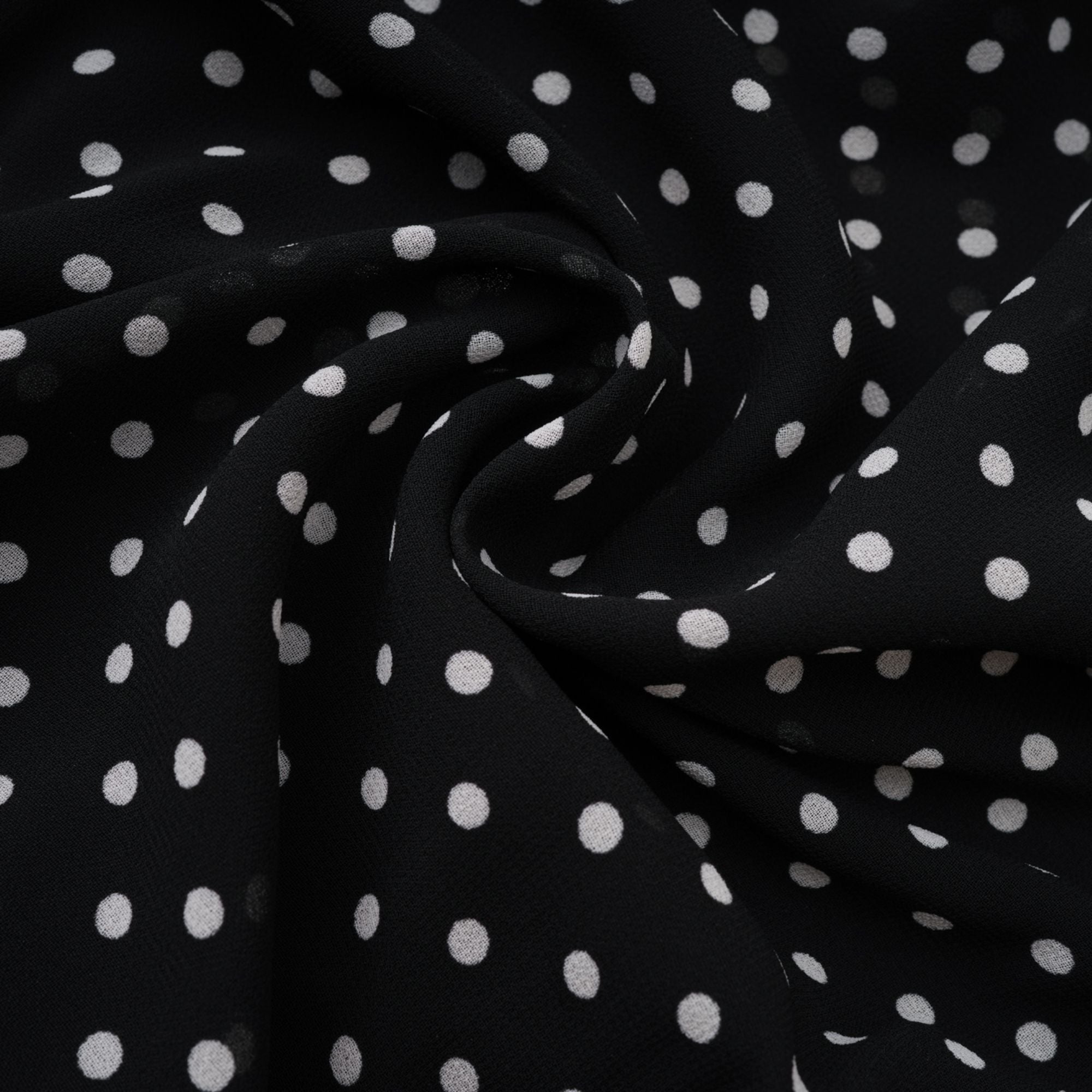 Coraline black polka-dot ruffled midi dress