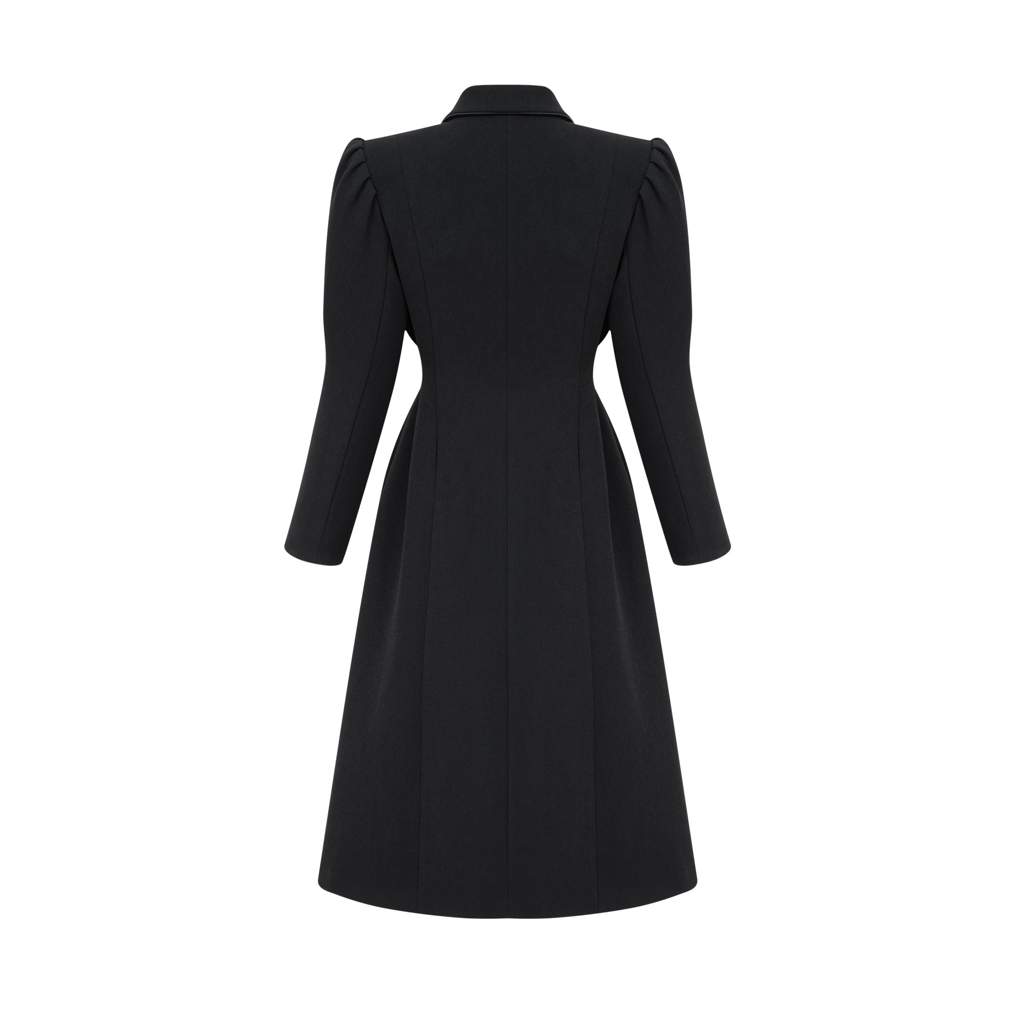 Aëlle black single-breasted long coat