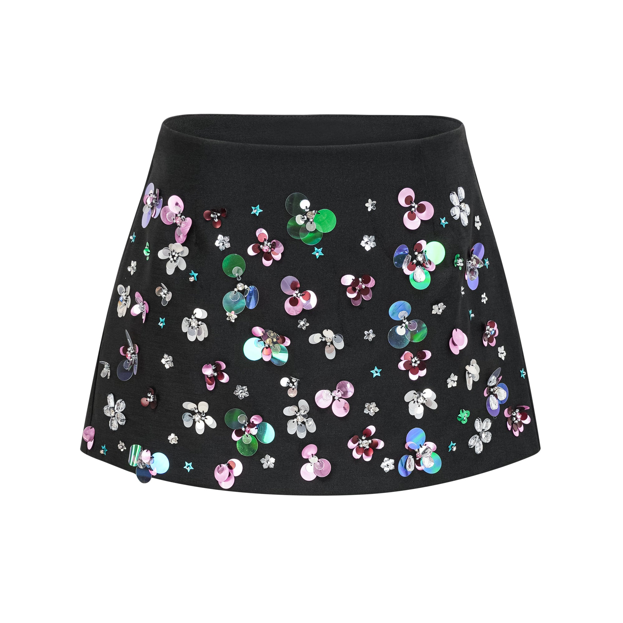 Roseline black embellished shorts