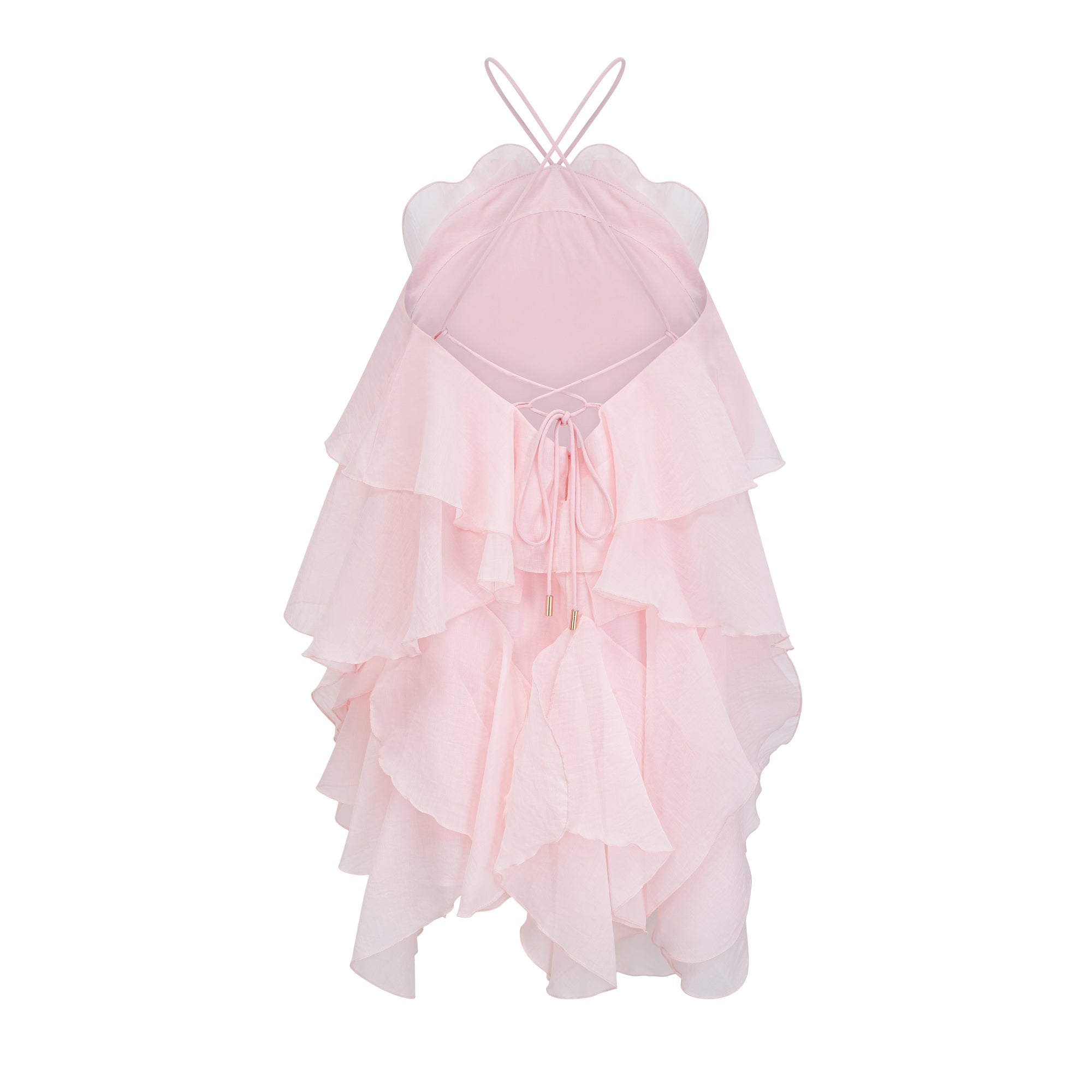 Lucie Pink Tiered Ruffled Mini Dress