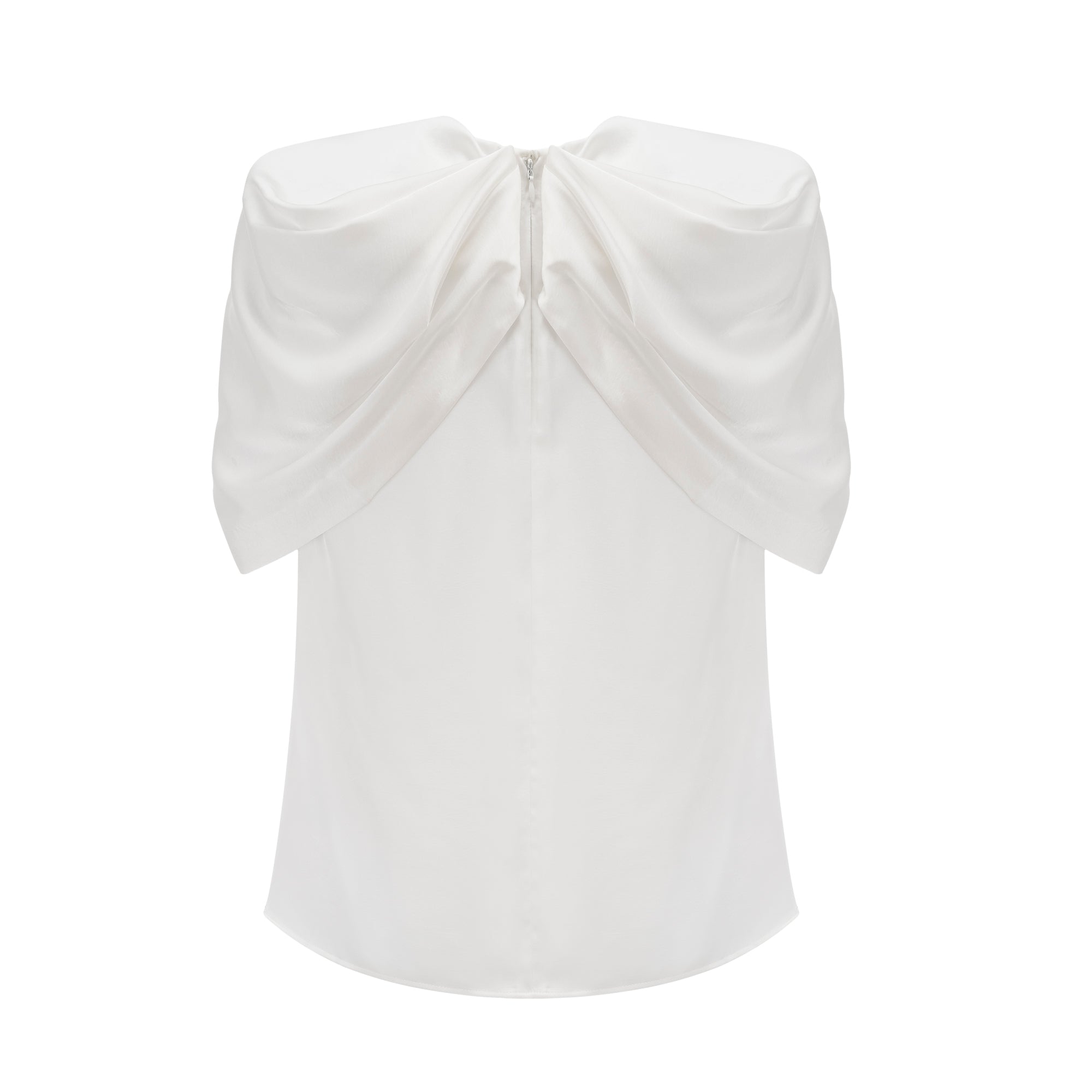 Isabeau draped-sleeve pleated top