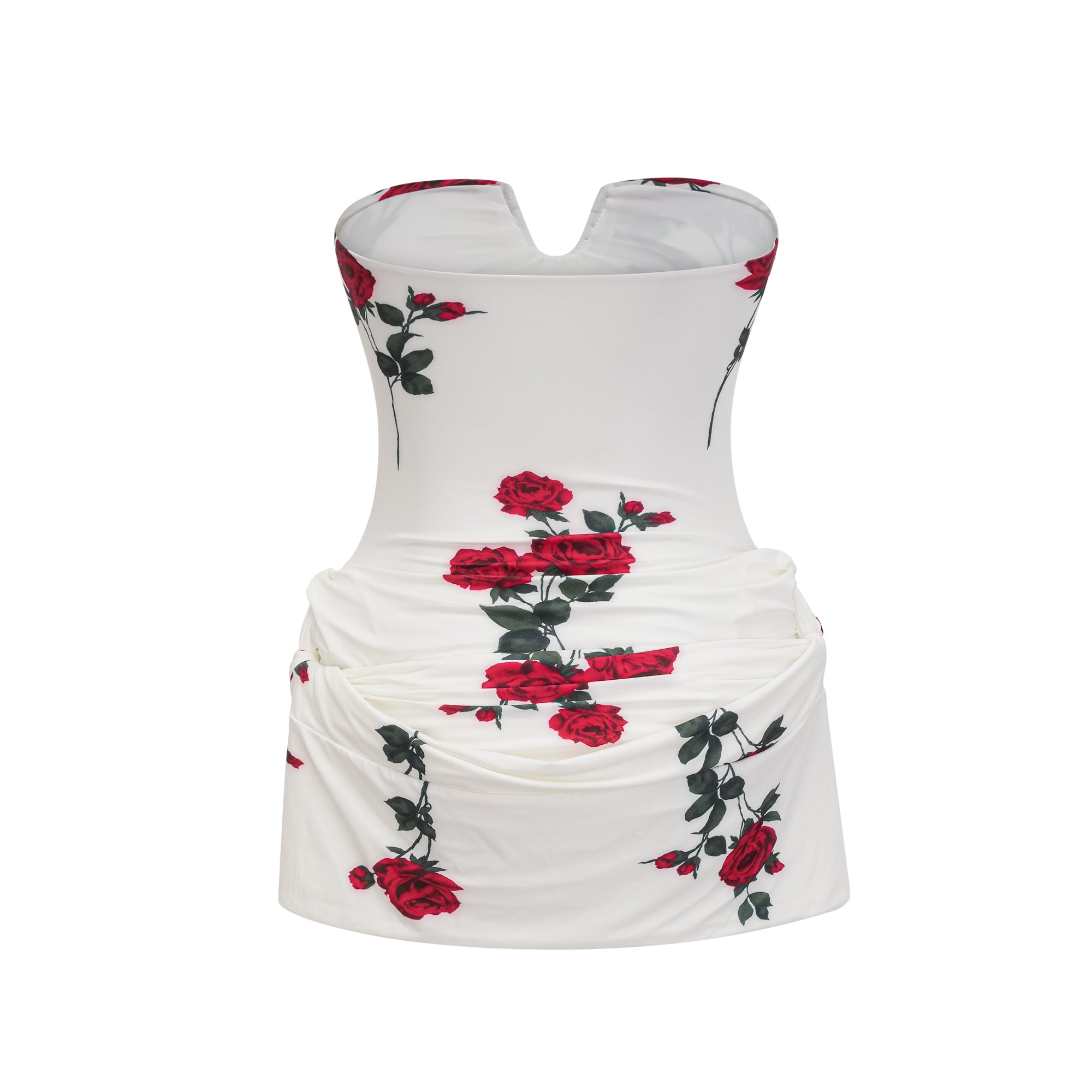 Sandrine floral-print strapless mini dress