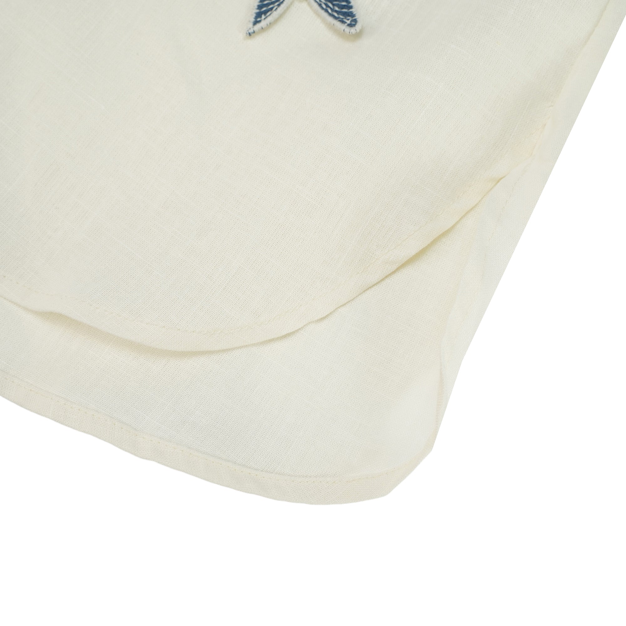 Ophélie White Butterfly Embroidered Shirt & Shorts Set