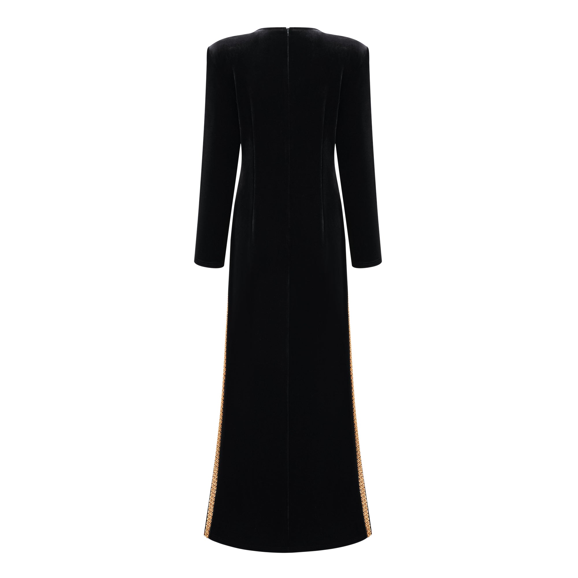 Embellished Velvet Maxi Dress