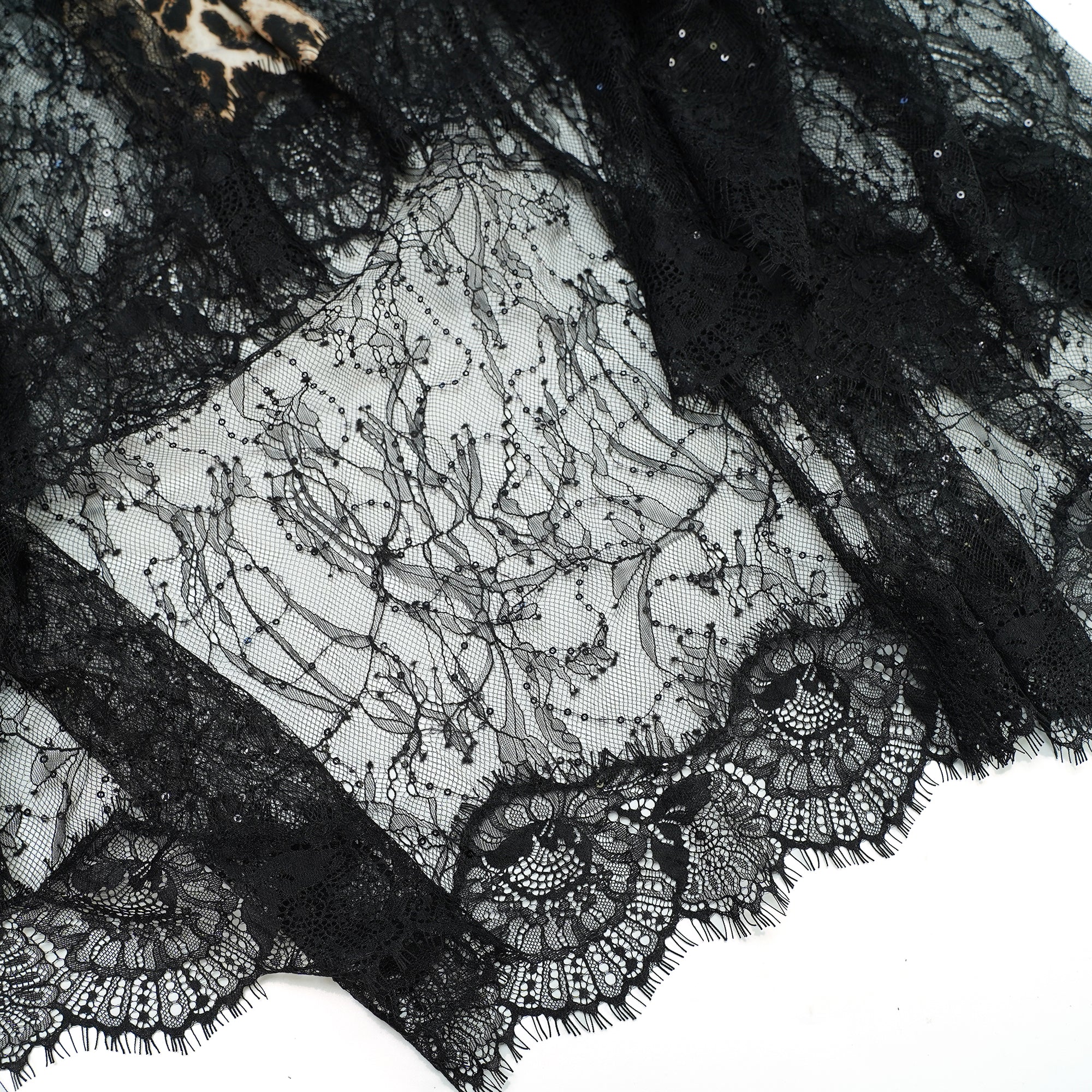 Alizée Brown Lace Panel Leopard Print Maxi Dress