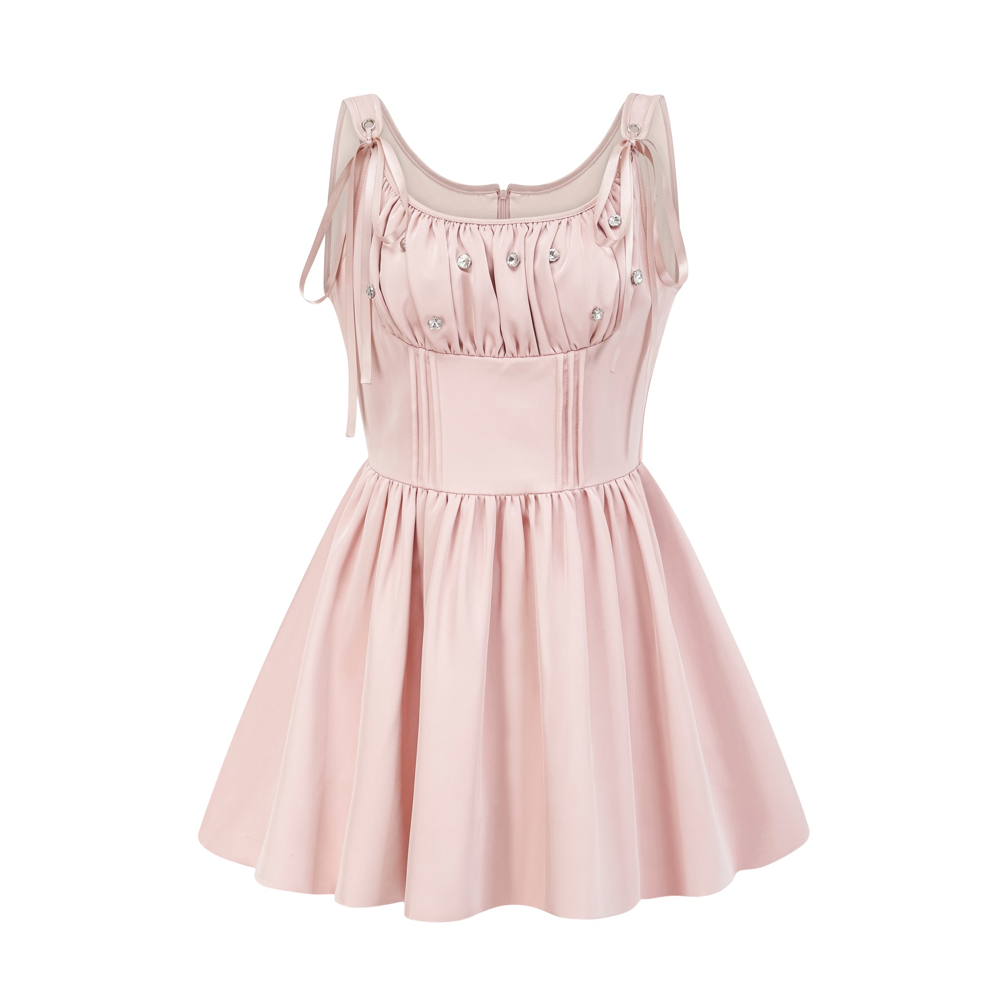 Axelle pleated crystal embellished mini dress