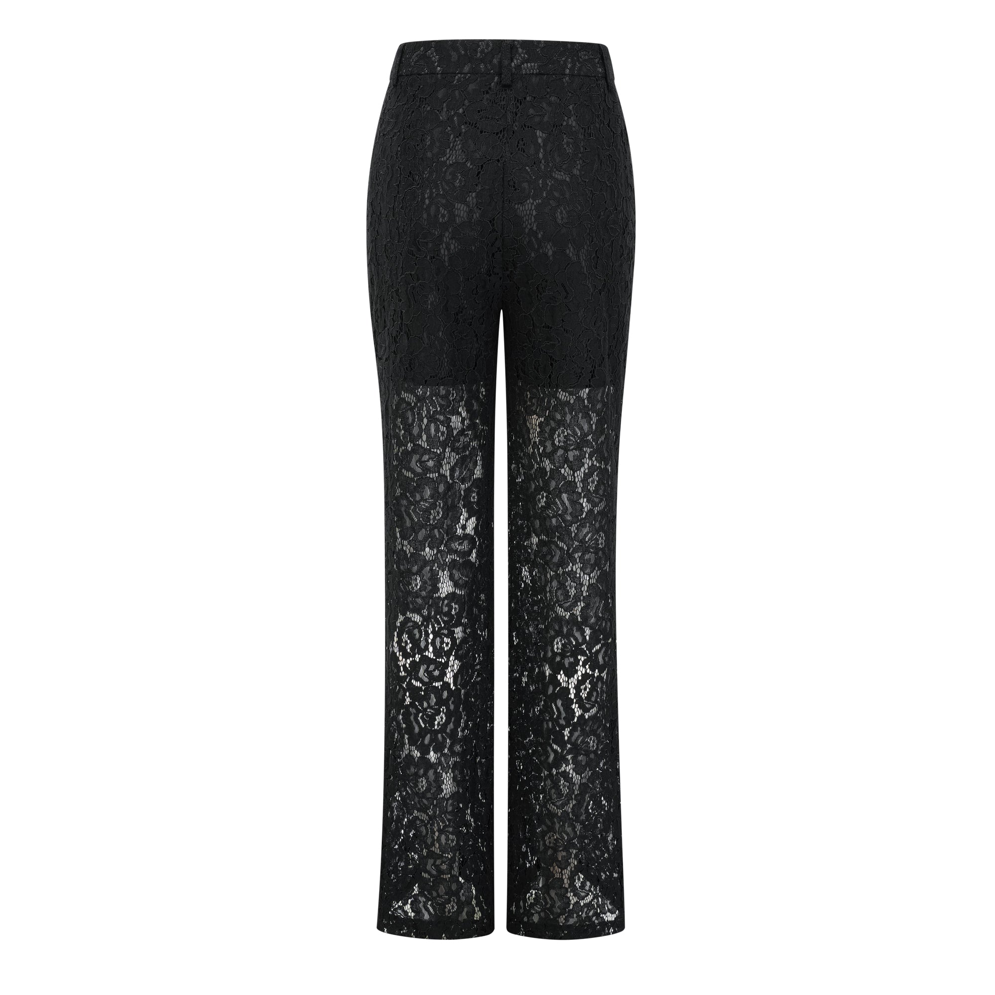Zoé Black Sheer Lace Blazer & Trousers Matching Set