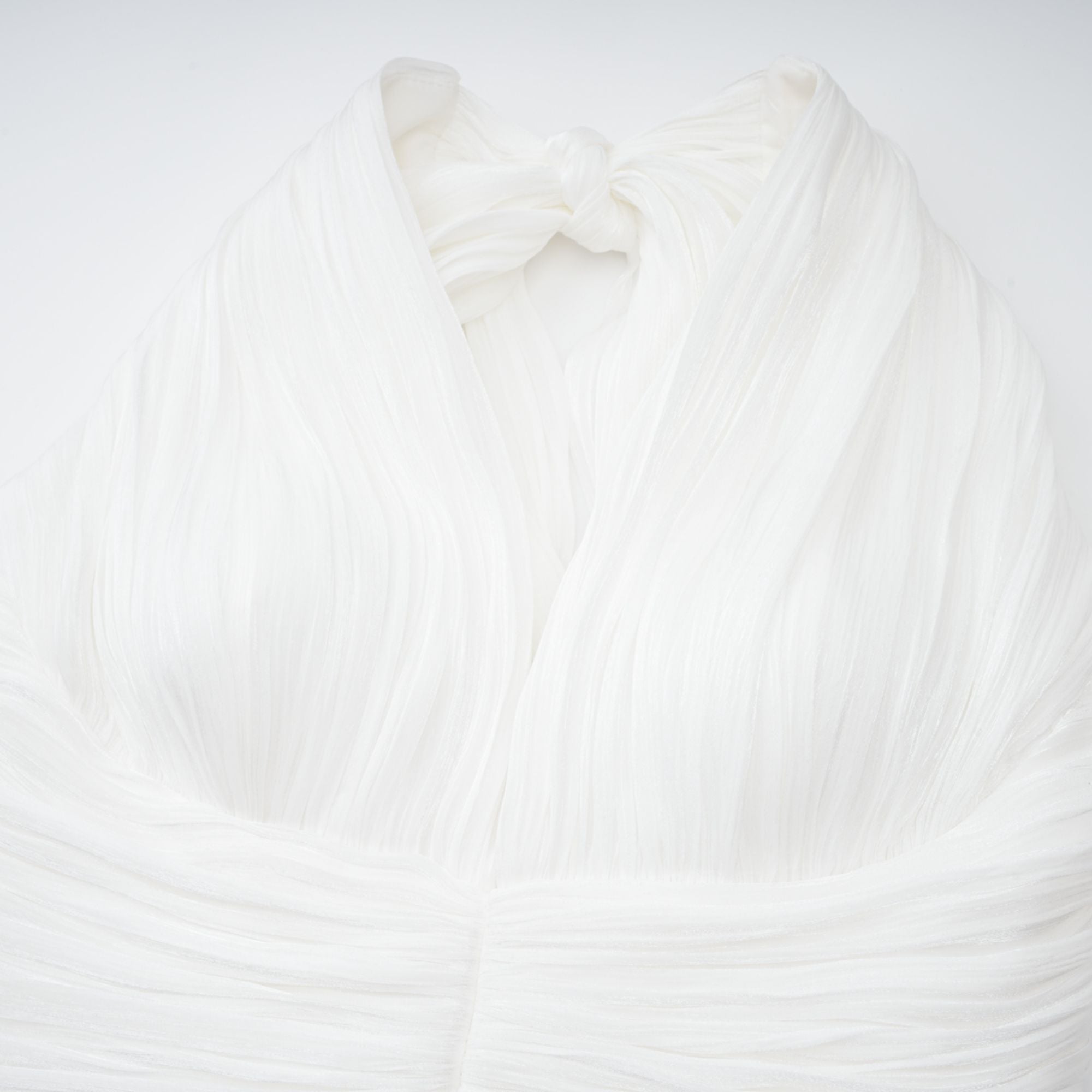 Emmeline White Train Design Gathered Maxi Dress