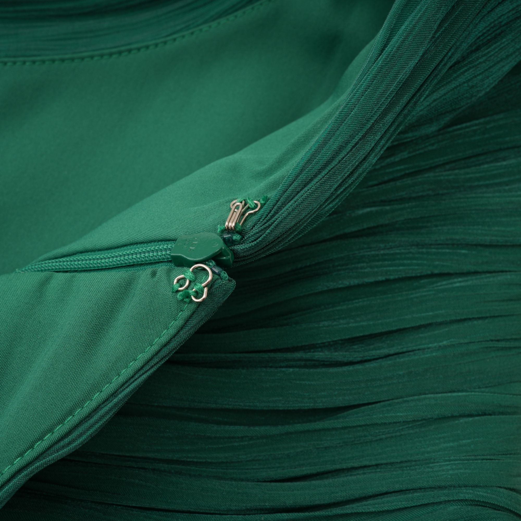 Emerald Green One Shoulder Ruched Maxi Dress