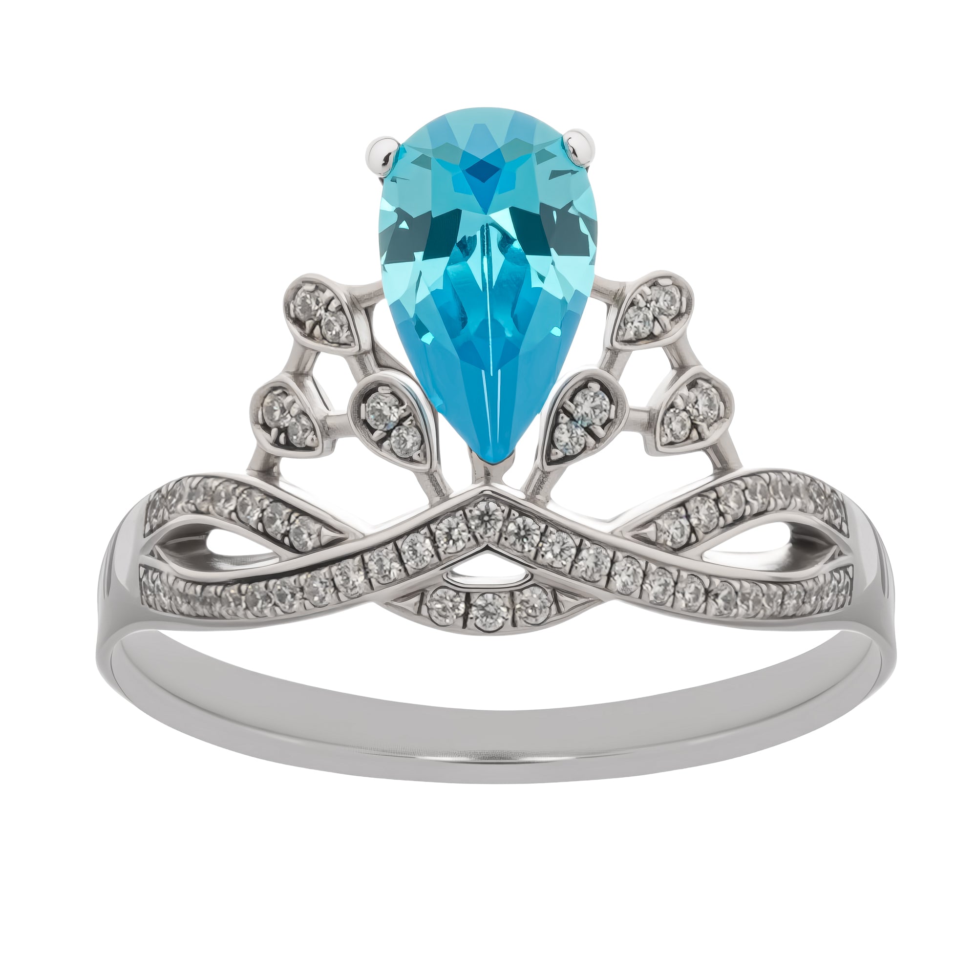 Colette – Sterlingsilberring mit blauem Edelstein im Birnenschliff