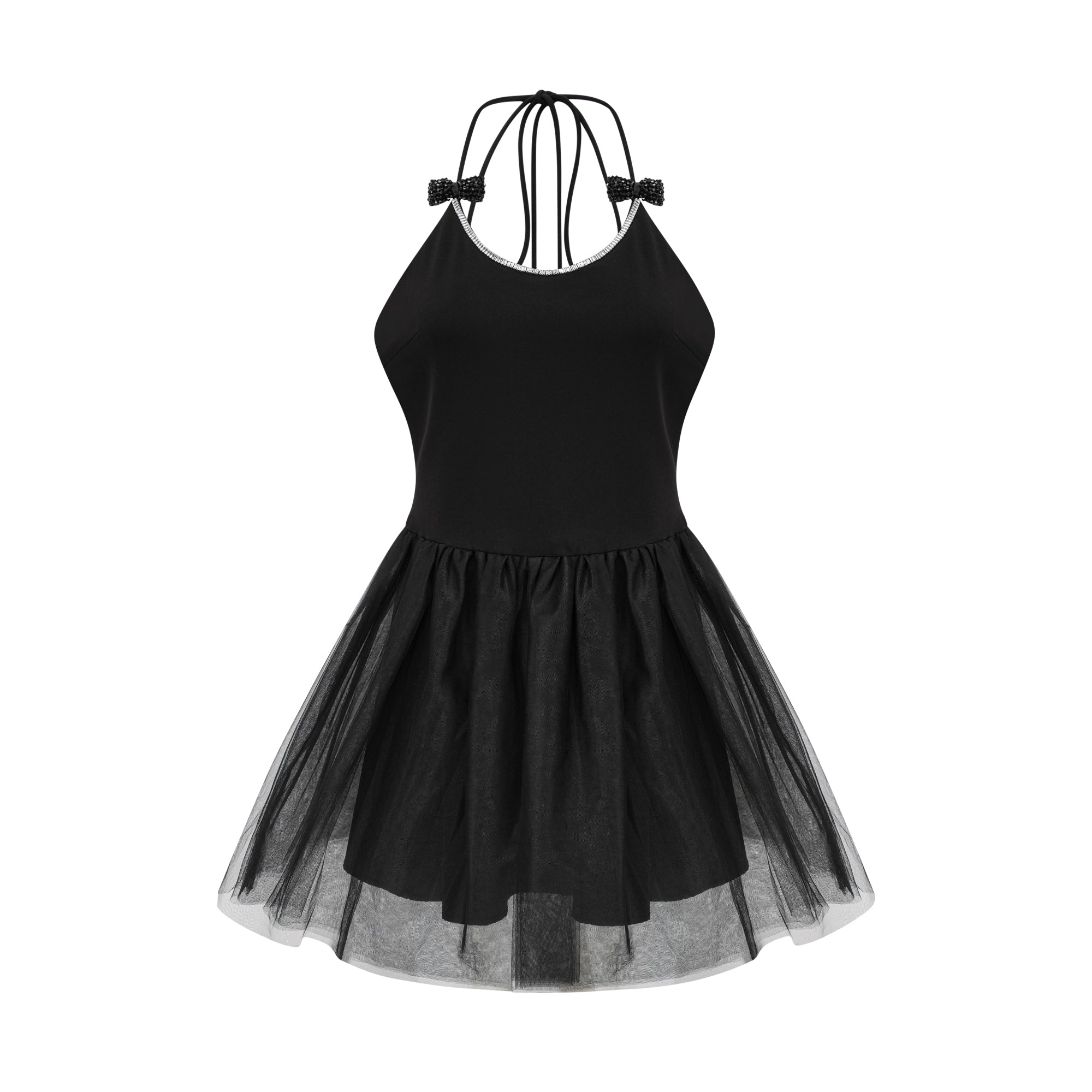 Juliette tulle bow-embellished mini dress