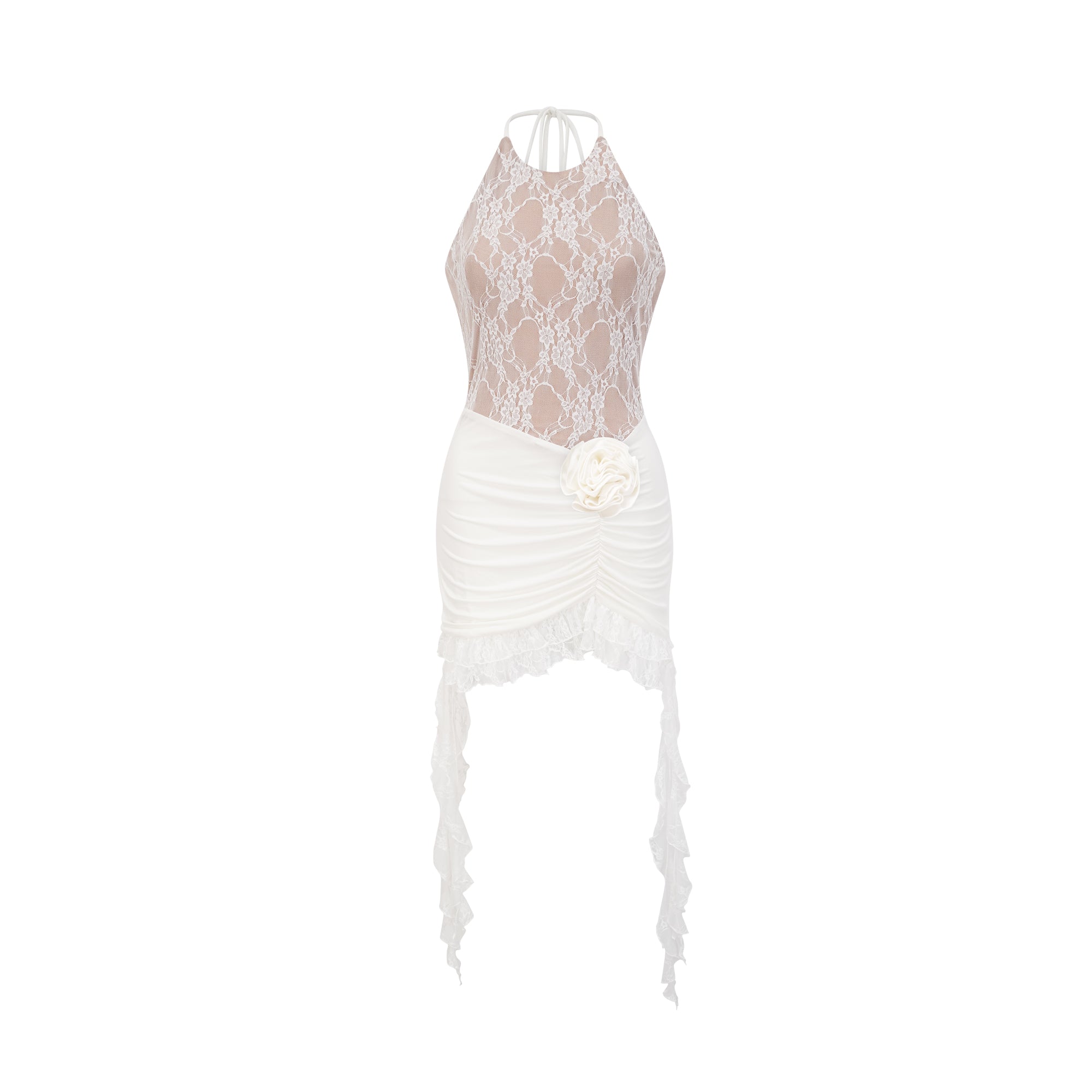 Anaïslace lace faux-flower mini dress